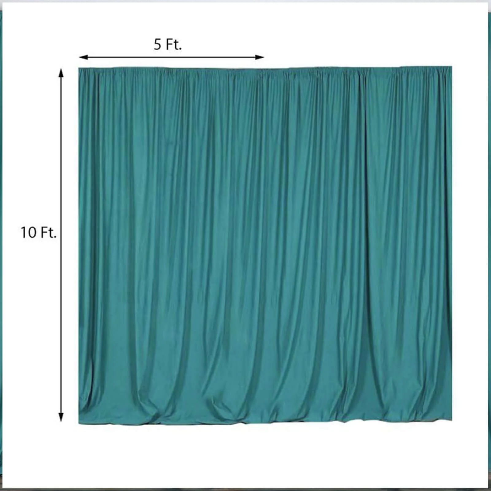 2 Pack 5ftx10ft Turquoise Scuba Polyester Backdrop Drape Curtains, Durable Flame Resistant Event Divider Panels Wrinkle Free With Rod Pockets - Image 2