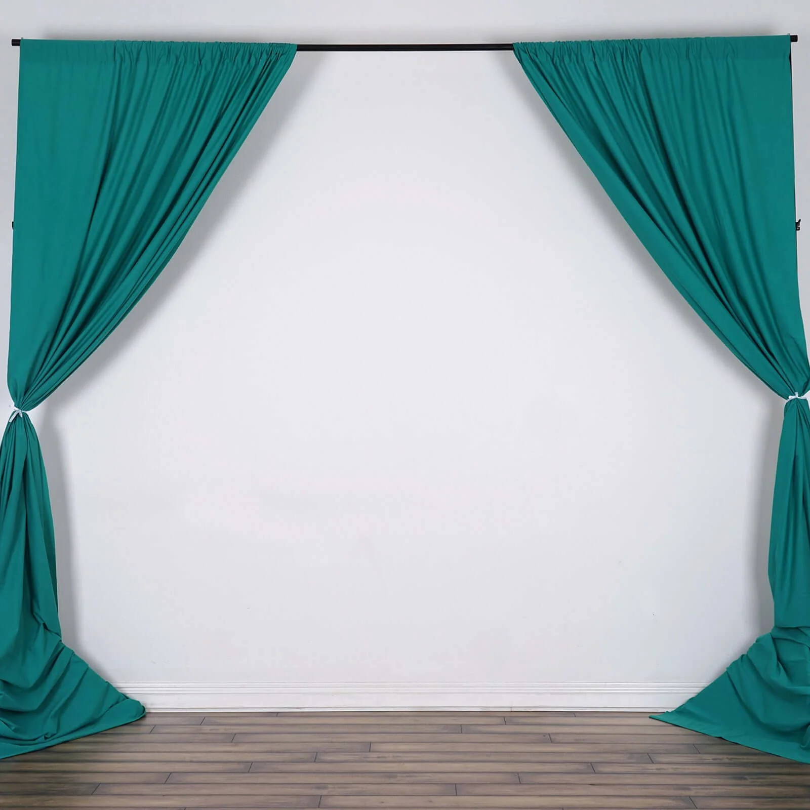 2 Pack 5ftx10ft Turquoise Scuba Polyester Backdrop Drape Curtains, Durable Flame Resistant Event Divider Panels Wrinkle Free With Rod Pockets - Image 5