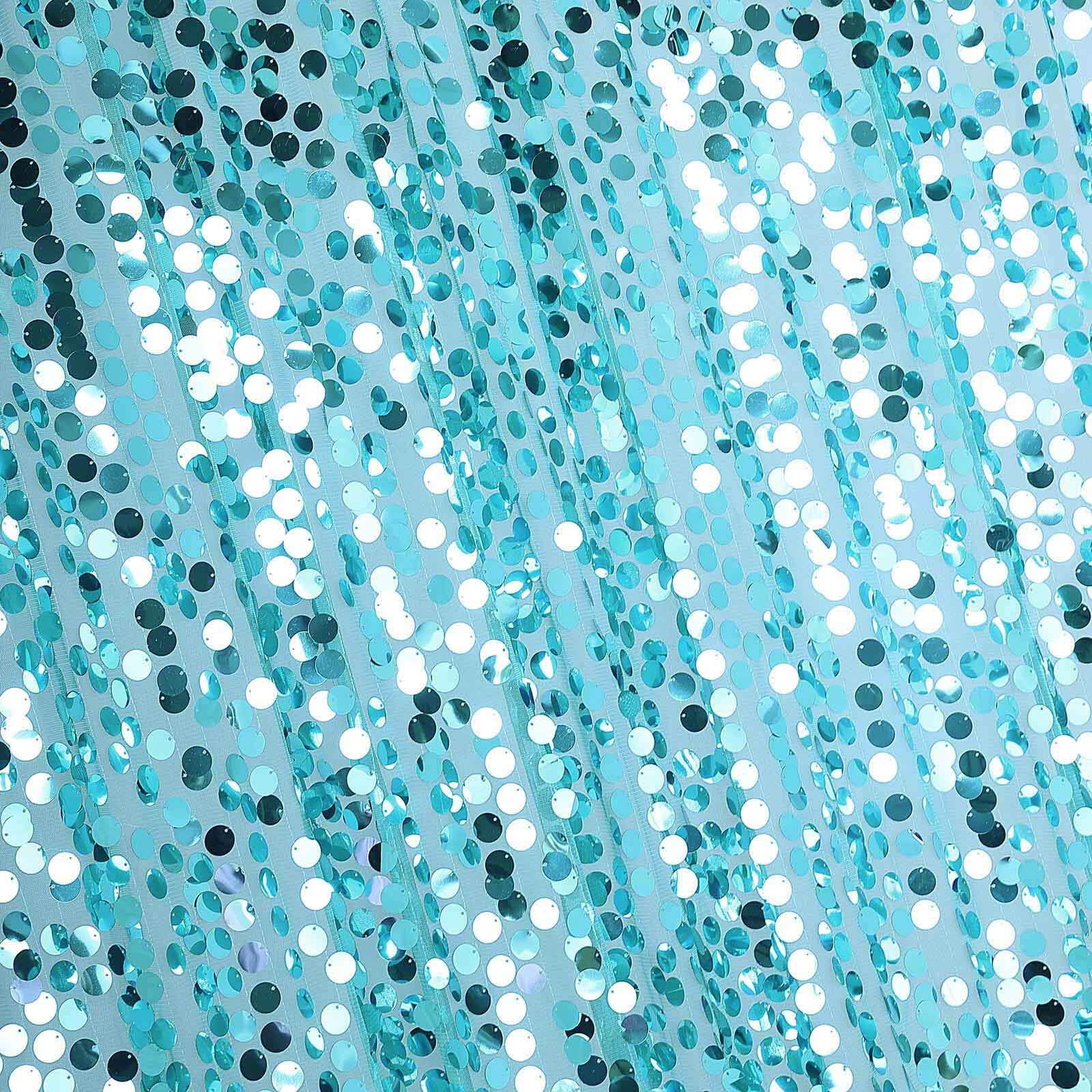 Turquoise Big Payette Sequin Backdrop Drape Curtain, Photo Booth Event Divider Panel - 8ftx8ft - Image 8