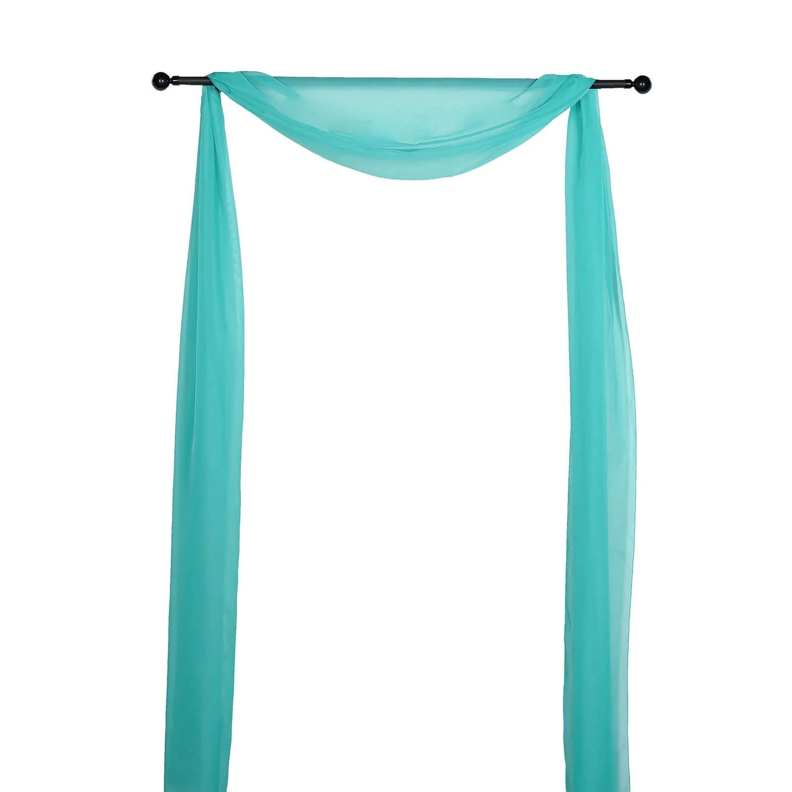 Turquoise Sheer Organza Wedding Arch Draping Fabric, Long Curtain Backdrop Window Scarf Valance 18ft - Image 5