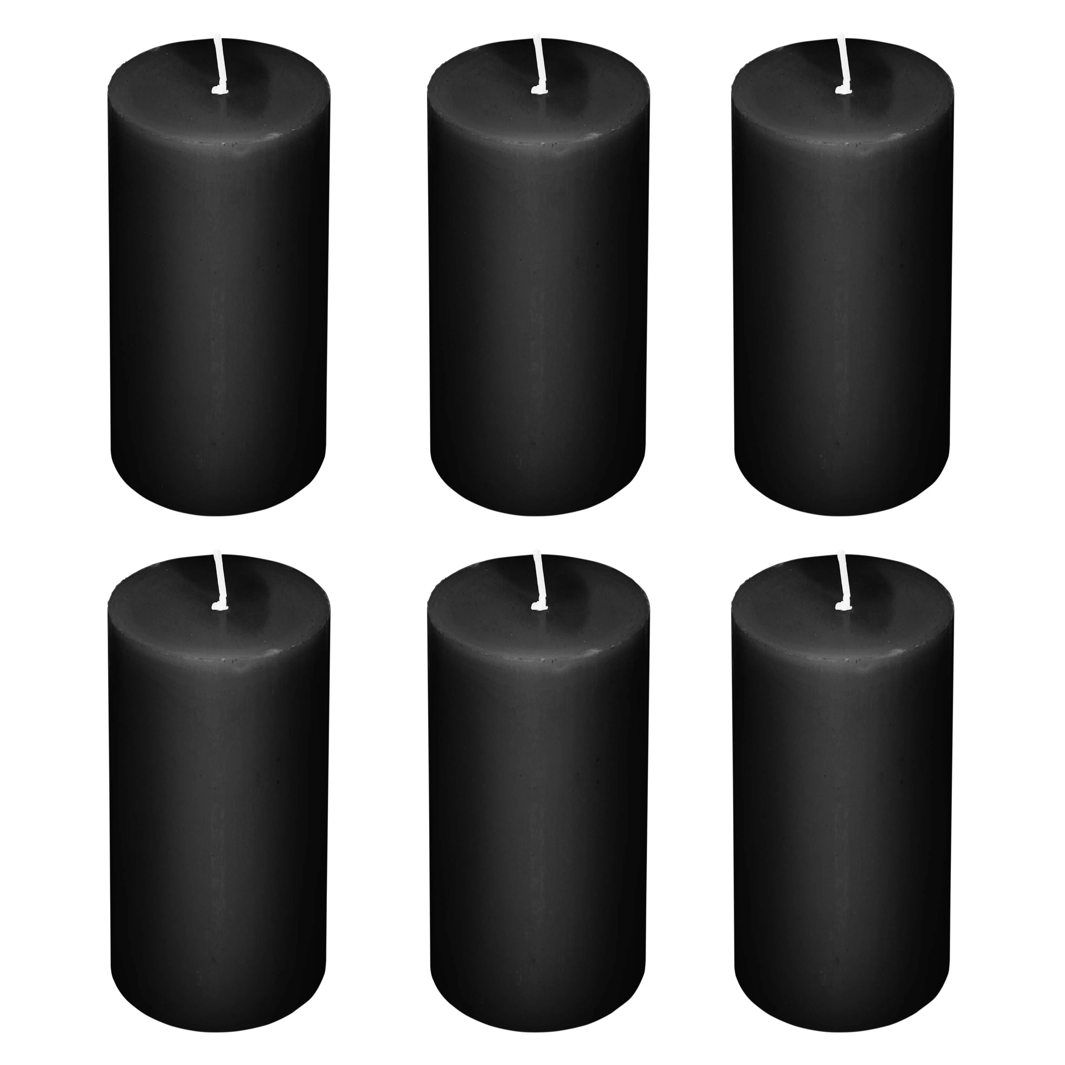 6-Pack Unscented Pillar Candles – Dripless 3"x6" Black Paraffin Wax with Smokeless Cotton Wicks, Clean & Long-Lasting 60-Hour Burn - Image 8