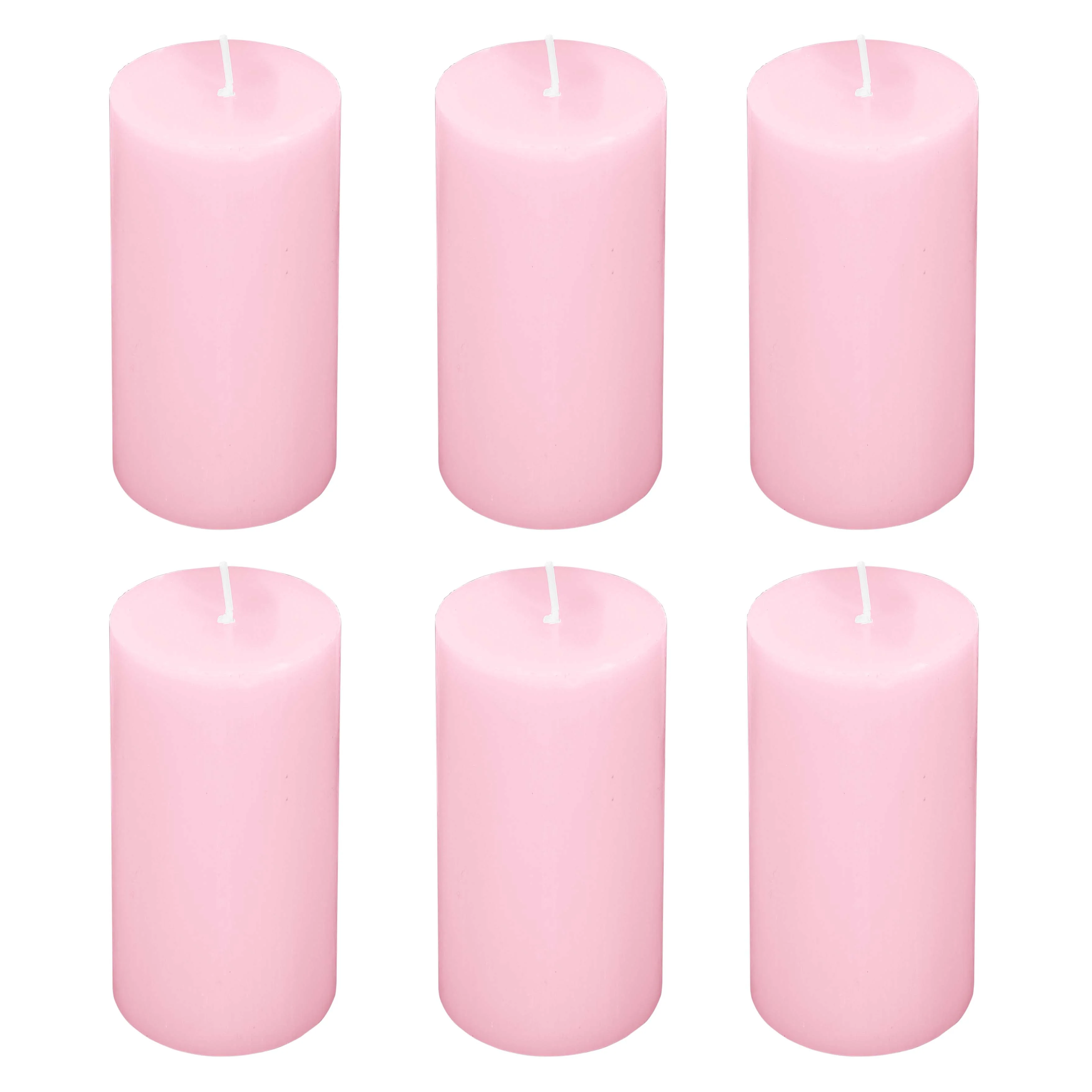 6-Pack Unscented Pillar Candles – Dripless 3"x6" Pink Paraffin Wax with Smokeless Cotton Wicks, Clean & Long-Lasting 60-Hour Burn - Image 8