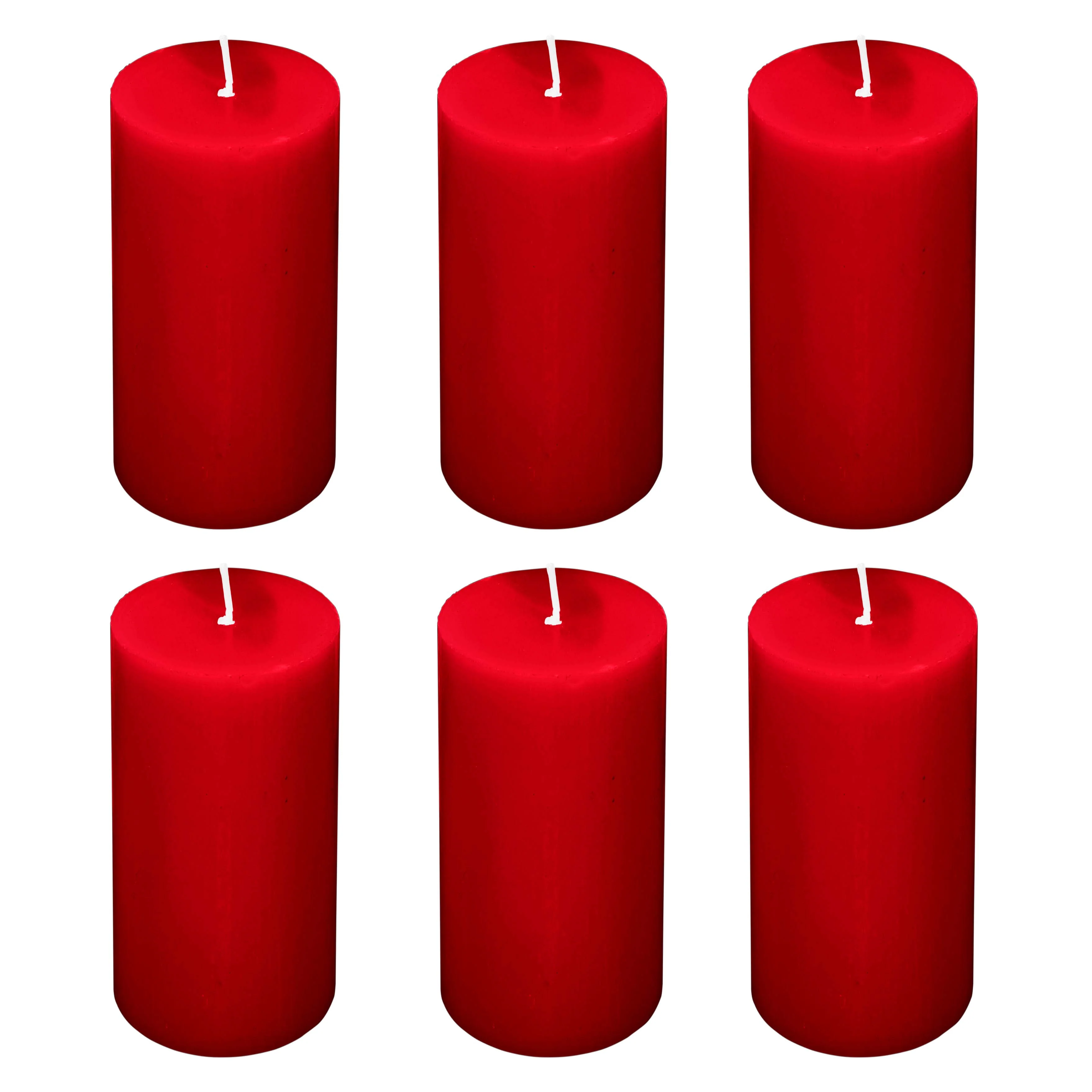 6-Pack Unscented Pillar Candles – Dripless 3"x6" Red Paraffin Wax with Smokeless Cotton Wicks, Clean & Long-Lasting 60-Hour Burn - Image 7