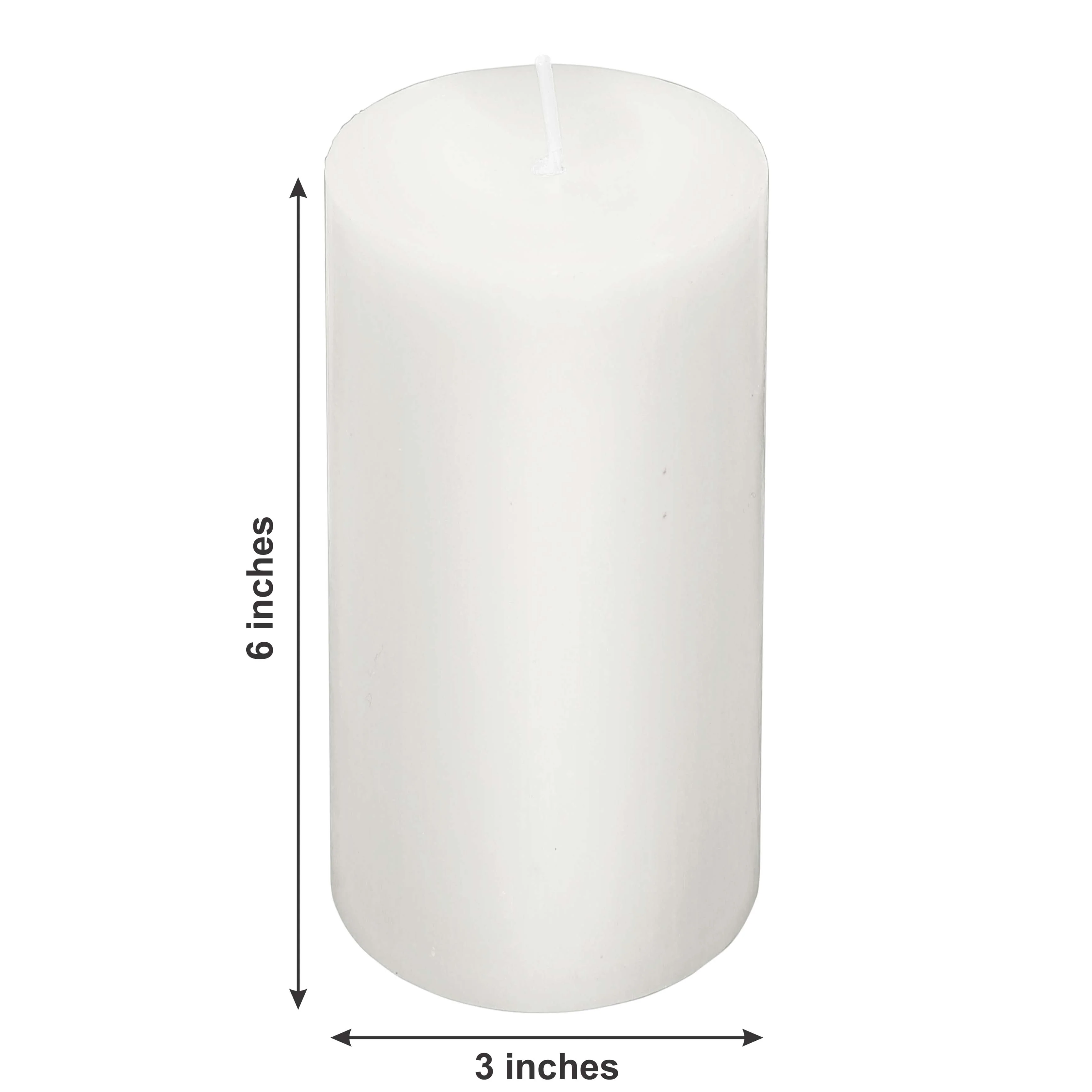 6-Pack Unscented Pillar Candles – Dripless 3"x6" White Paraffin Wax with Smokeless Cotton Wicks, Clean & Long-Lasting 60-Hour Burn - Image 3