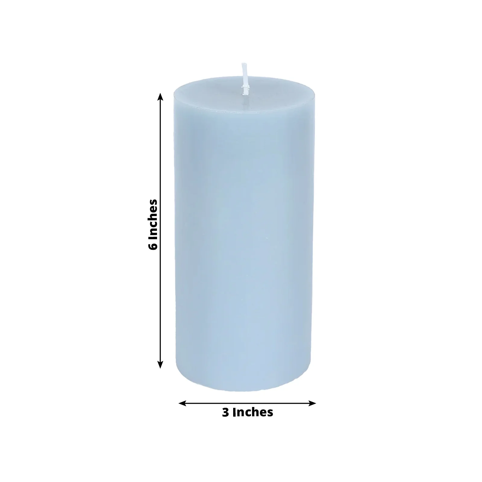 12-Pack Unscented Pillar Candles 3"x6" – Dripless Dusty Blue Paraffin Wax with Smokeless Cotton Wicks for Clean, Long-Lasting Burn - Image 3