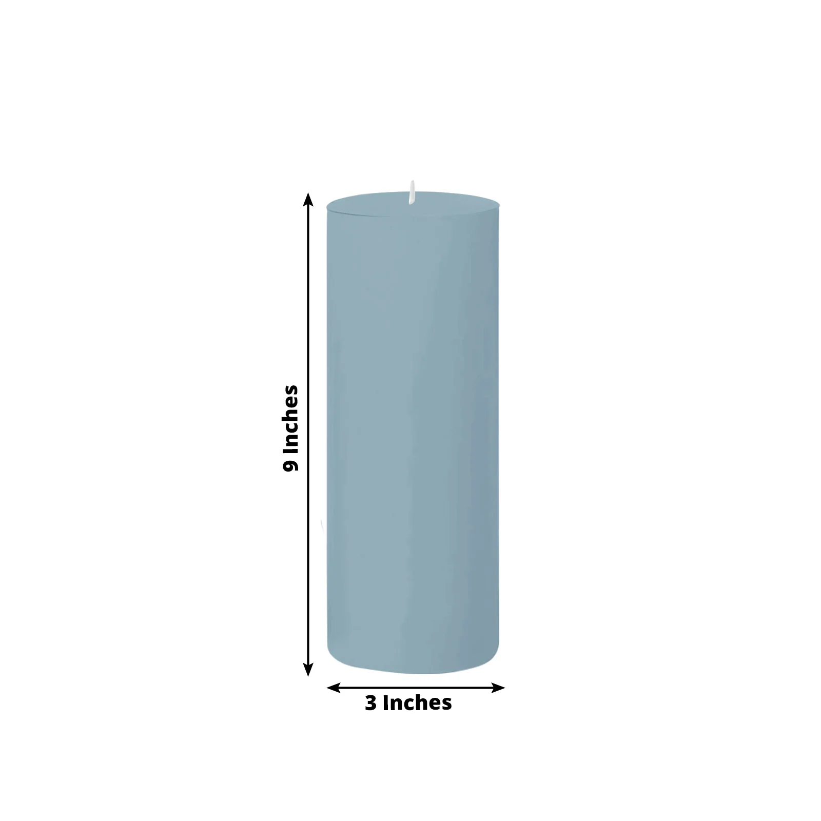 6-Pack Unscented Pillar Candles – Dripless 3"x9" Dusty Blue Paraffin Wax with Smokeless Cotton Wicks, Clean & Long-Lasting 90-Hour Burn - Image 3