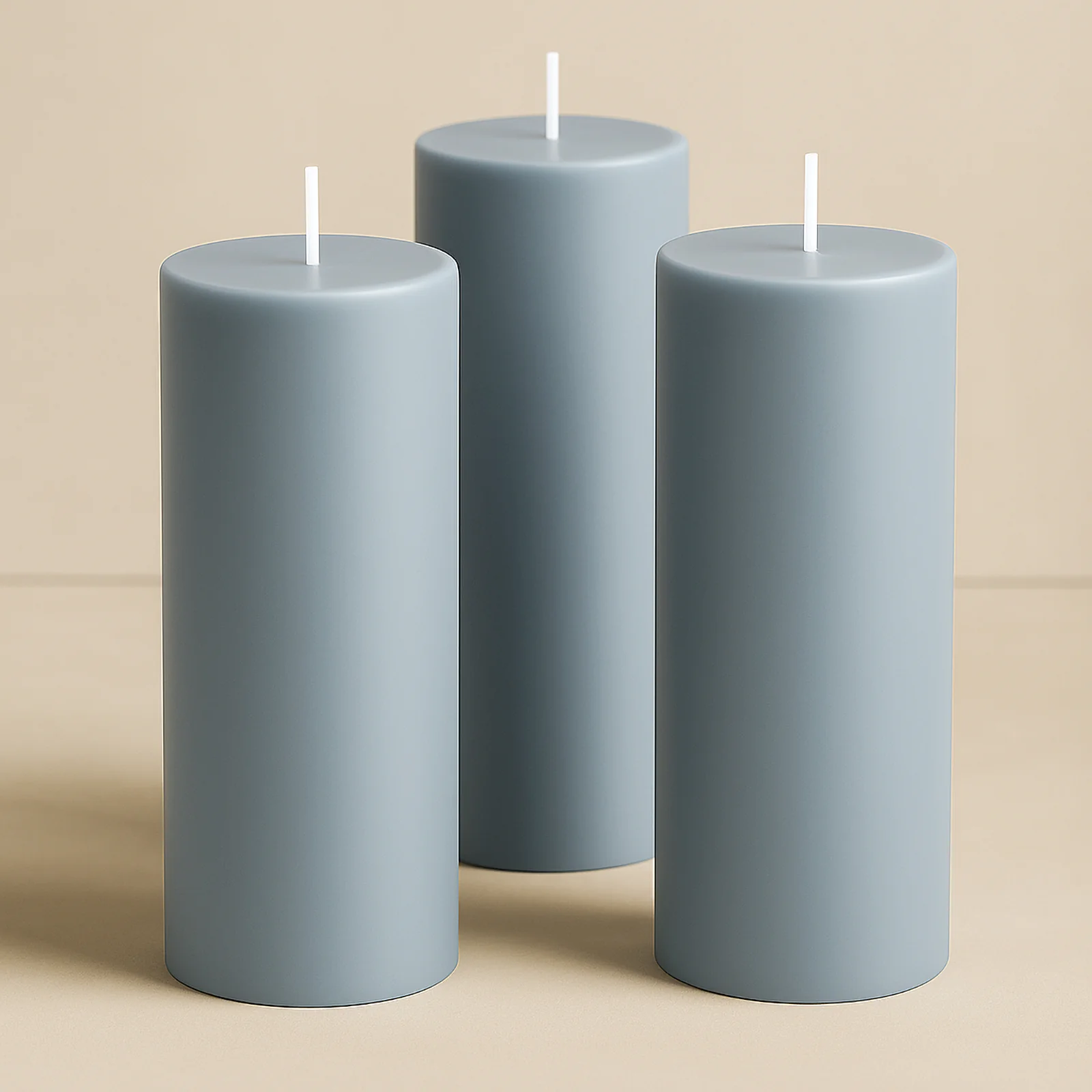 6-Pack Unscented Pillar Candles – Dripless 3"x9" Dusty Blue Paraffin Wax with Smokeless Cotton Wicks, Clean & Long-Lasting 90-Hour Burn - Image 8