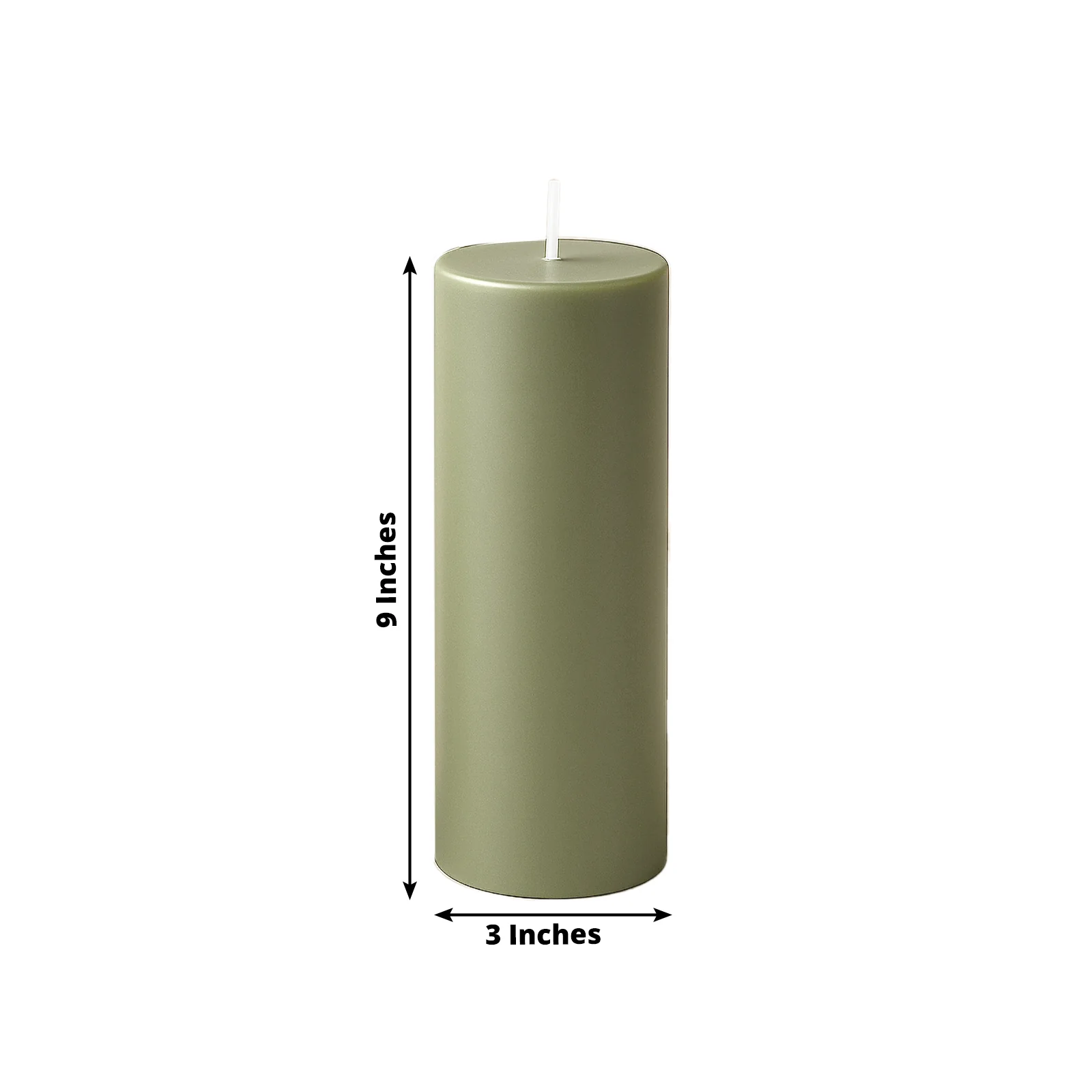 6-Pack Unscented Pillar Candles – Dripless 3"x9" Dusty Sage Green Paraffin Wax with Smokeless Cotton Wicks, Clean & Long-Lasting 90-Hour Burn - Image 3