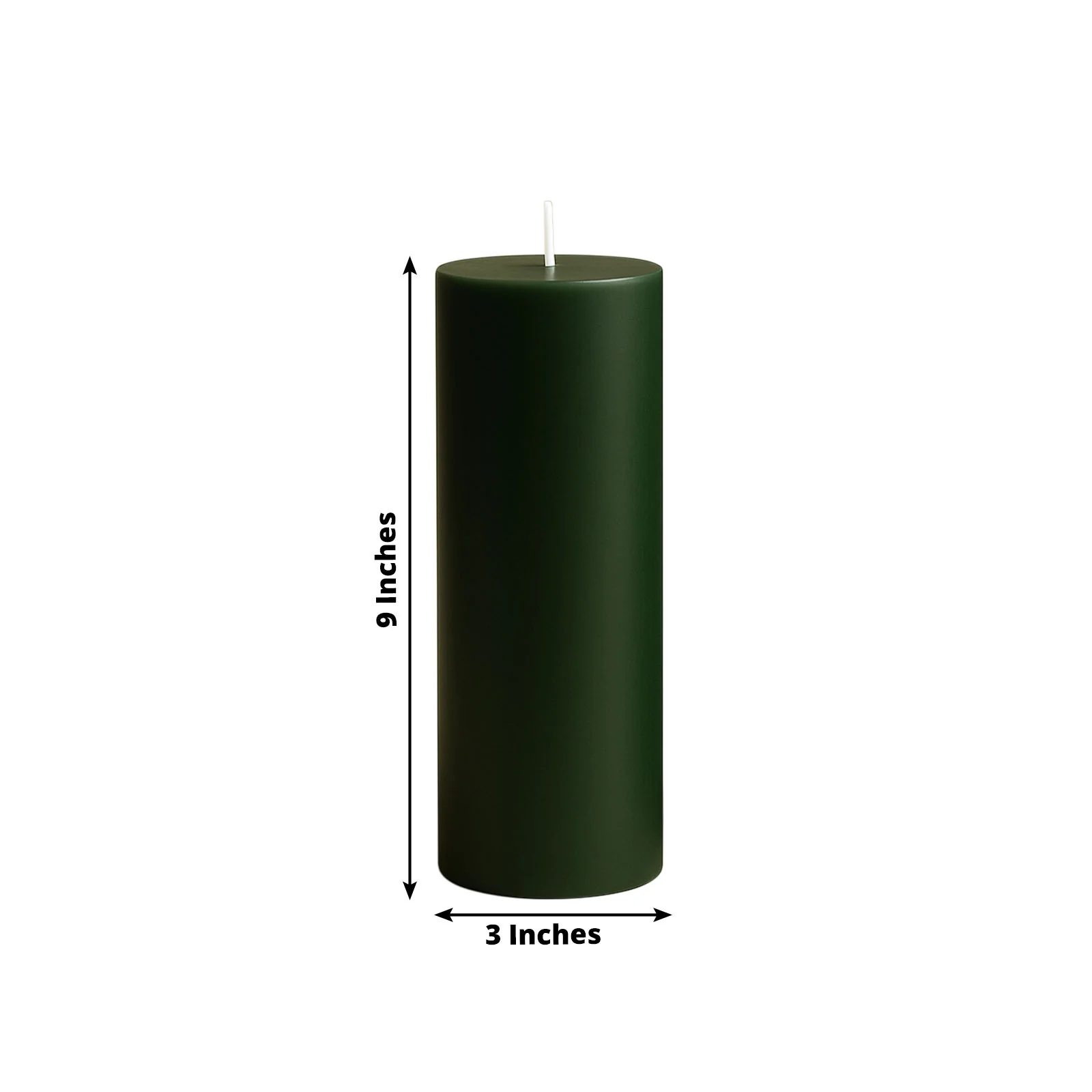 6-Pack Unscented Pillar Candles – Dripless 3"x9" Hunter Emerald Green Paraffin Wax with Smokeless Cotton Wicks, Clean & Long-Lasting 90-Hour Burn - Image 3