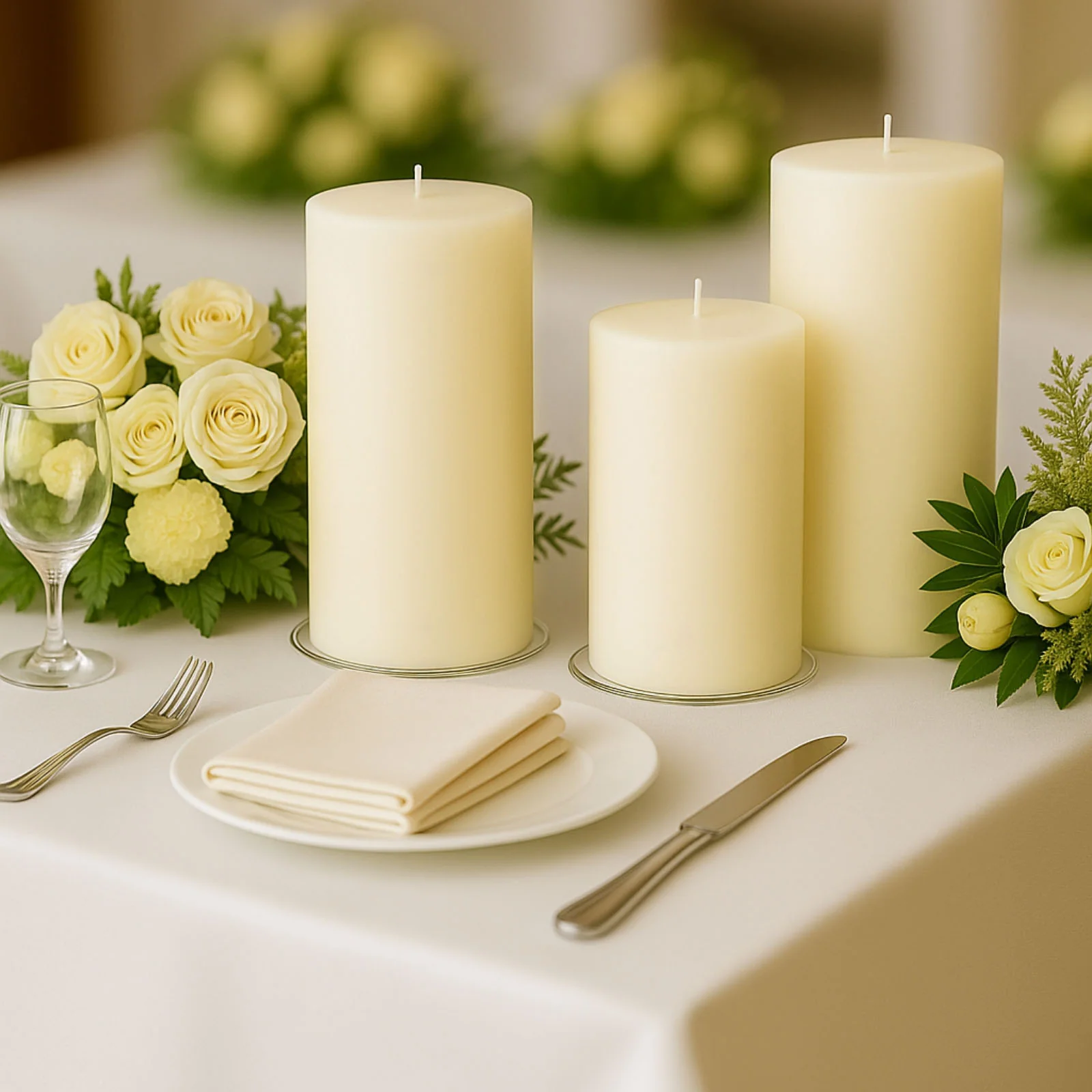 6-Pack Unscented Pillar Candles – Dripless 3"x9" Ivory Paraffin Wax with Smokeless Cotton Wicks, Clean & Long-Lasting 90-Hour Burn - Image 2