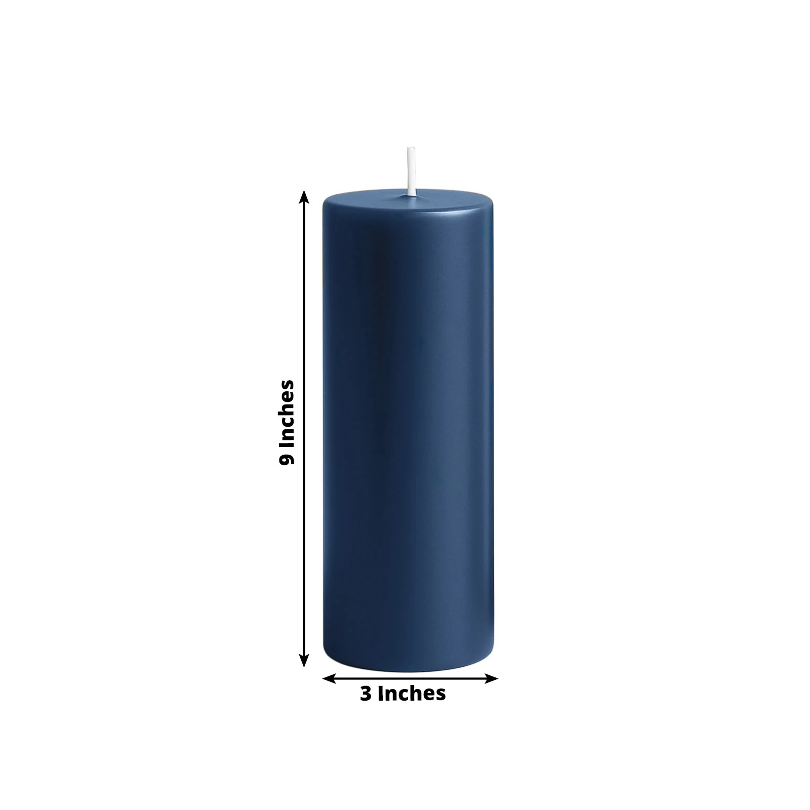 6-Pack Unscented Pillar Candles – Dripless 3"x9" Navy Blue Paraffin Wax with Smokeless Cotton Wicks, Clean & Long-Lasting 90-Hour Burn - Image 3