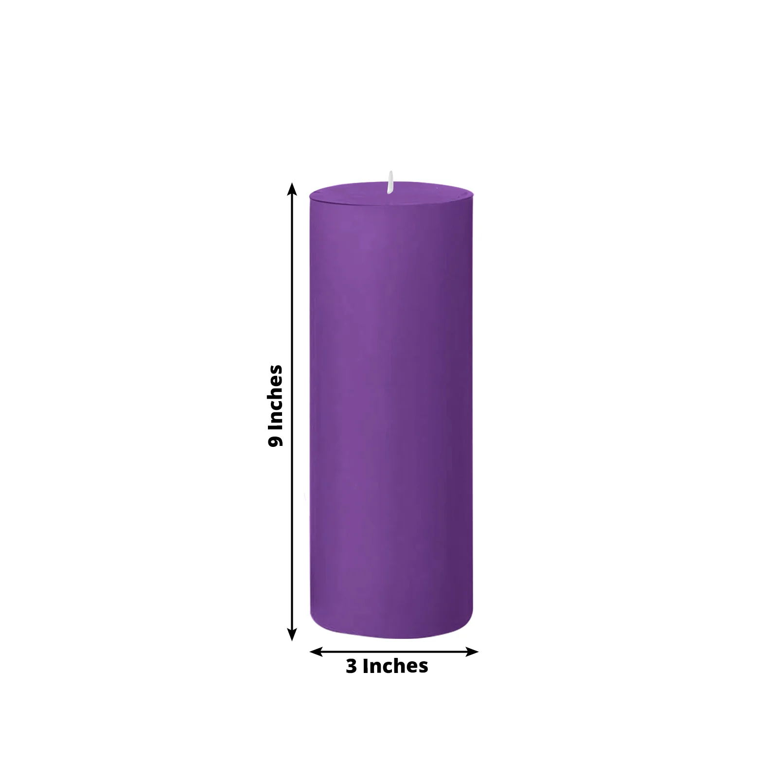 6-Pack Unscented Pillar Candles – Dripless 3"x9" Purple Paraffin Wax with Smokeless Cotton Wicks, Clean & Long-Lasting 90-Hour Burn - Image 3