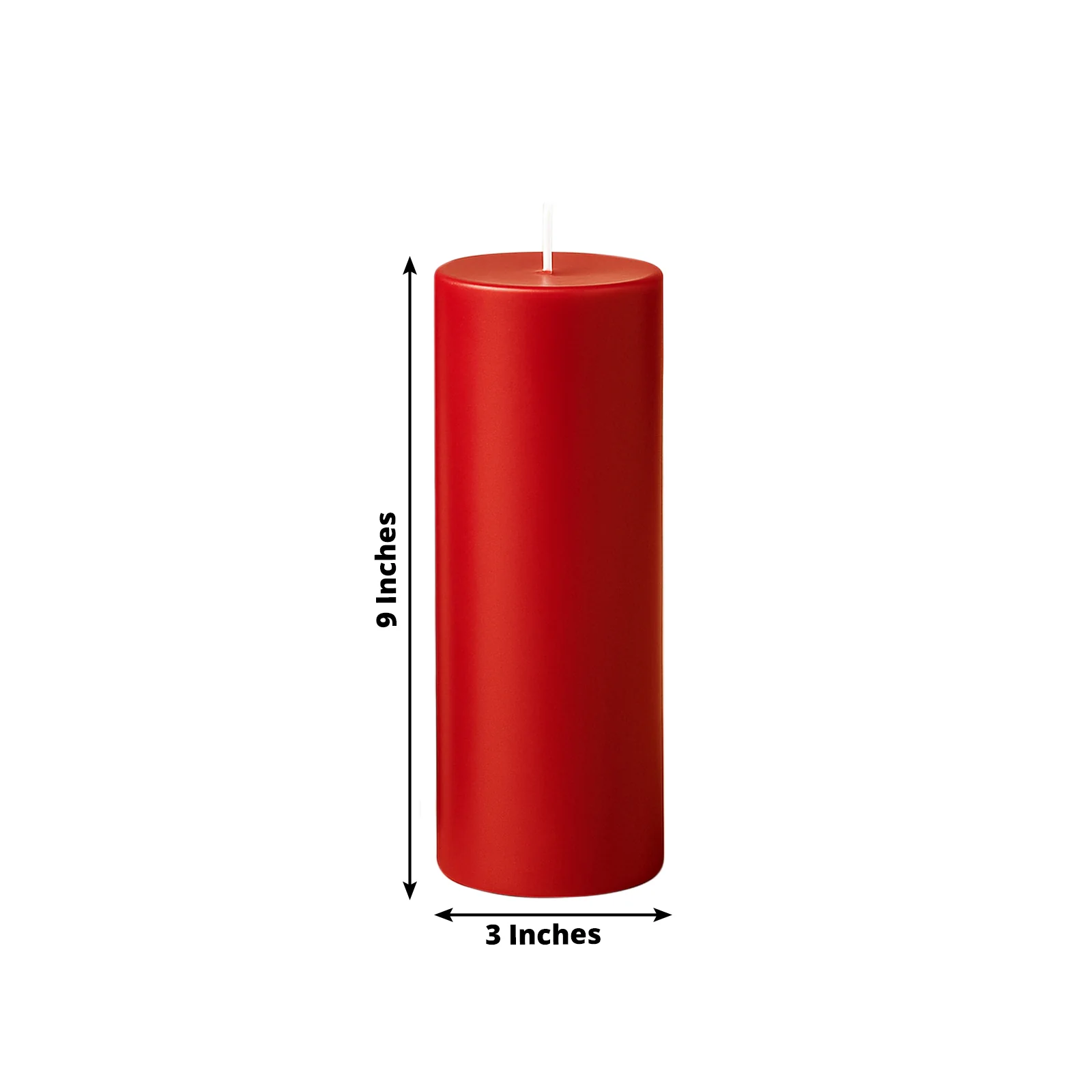 6-Pack Unscented Pillar Candles – Dripless 3"x9" Red Paraffin Wax with Smokeless Cotton Wicks, Clean & Long-Lasting 90-Hour Burn - Image 3