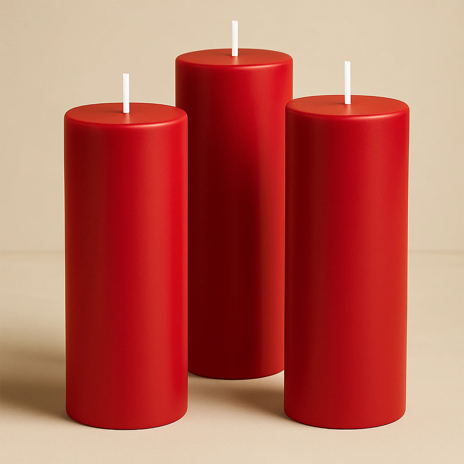 6-Pack Unscented Pillar Candles – Dripless 3"x9" Red Paraffin Wax with Smokeless Cotton Wicks, Clean & Long-Lasting 90-Hour Burn - Image 8