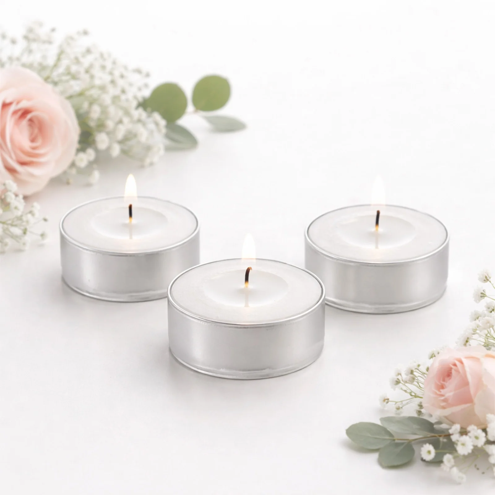 125 Pack Unscented White Tealight Candles – 5 Hour Clean Burning, Smokeless Cotton Wick in Metal Cups