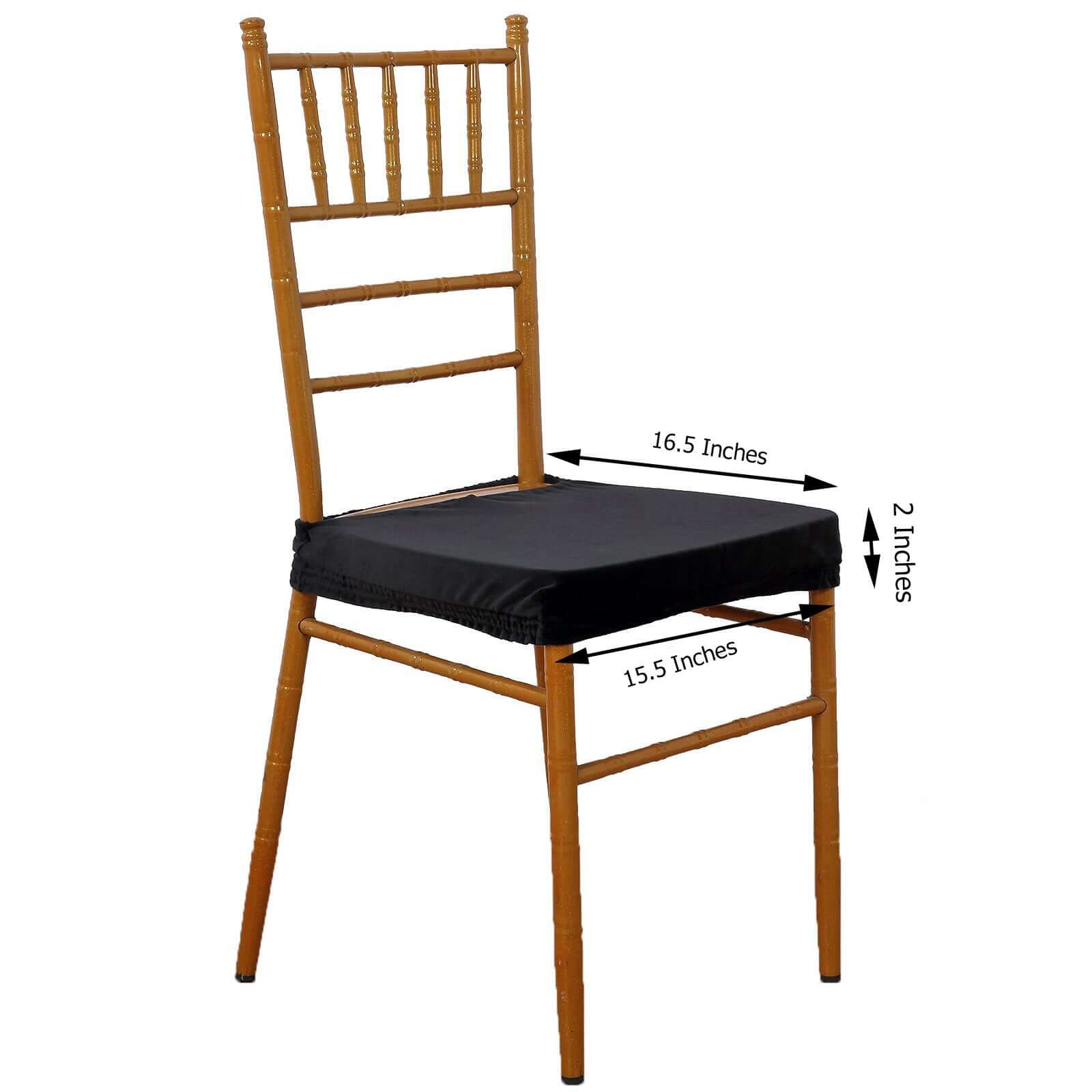 Velvet Dining Chair Seat Cover Black Stretch with Tie - Stylish Cushion Protector for Sophisticated Events - Image 3