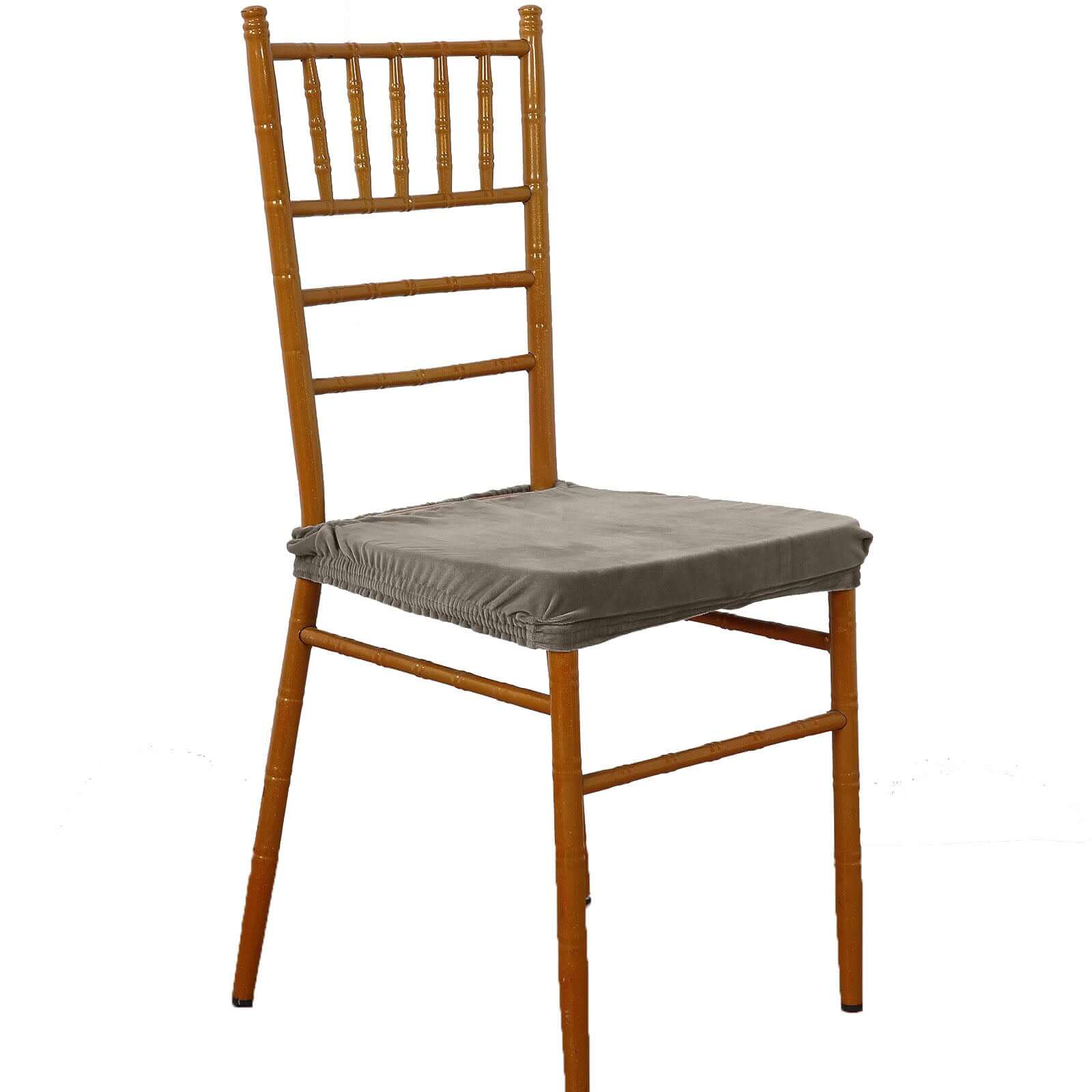 Velvet Dining Chair Seat Cover Charcoal Gray Stretch with Tie - Stylish Cushion Protector - Image 6