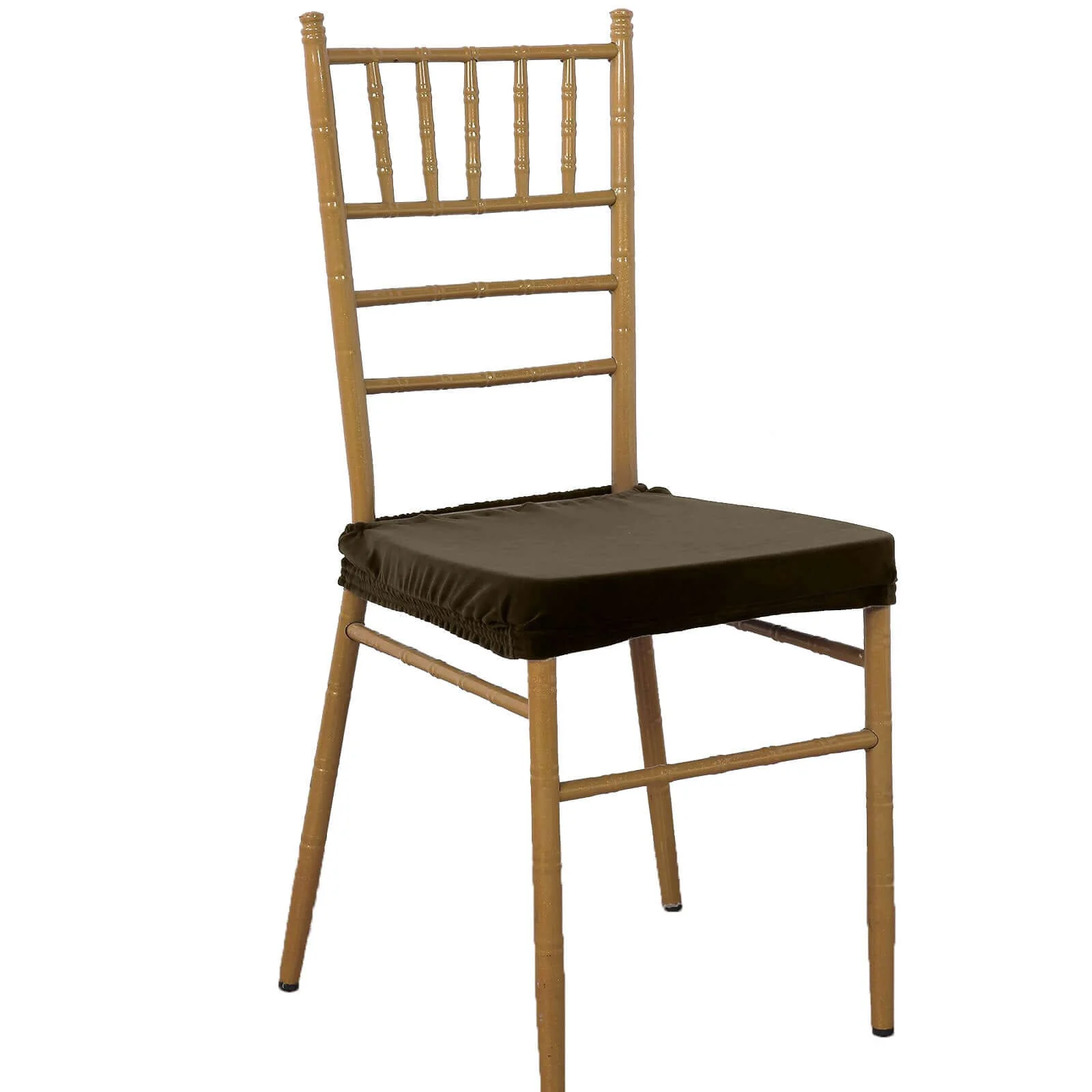 Velvet Dining Chair Seat Cover Chocolate Stretch with Tie - Stylish Cushion Protector - Image 6