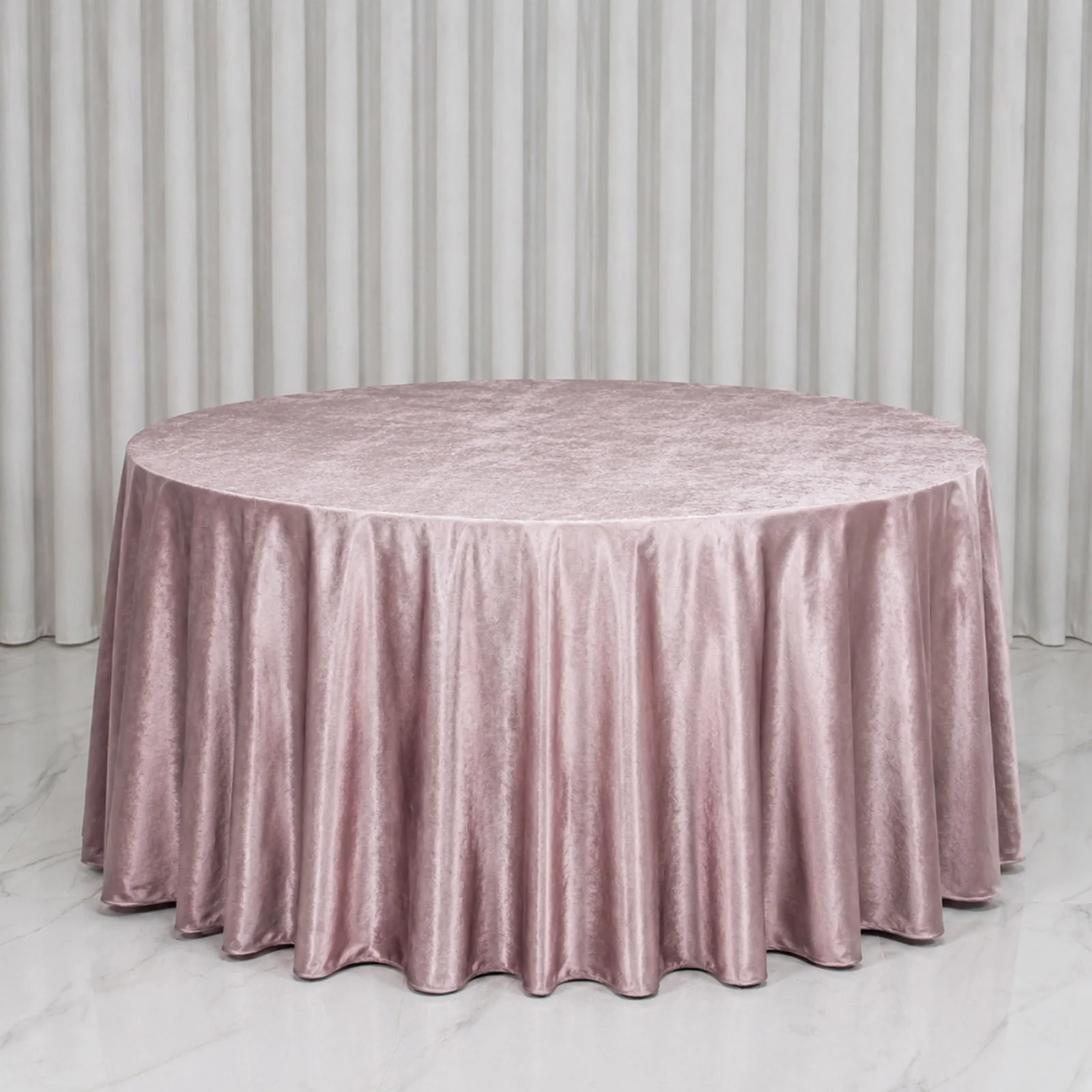 Premium Velvet Round Tablecloth 132" Mauve Cinnamon Rose - Soft & Reusable Table Cover