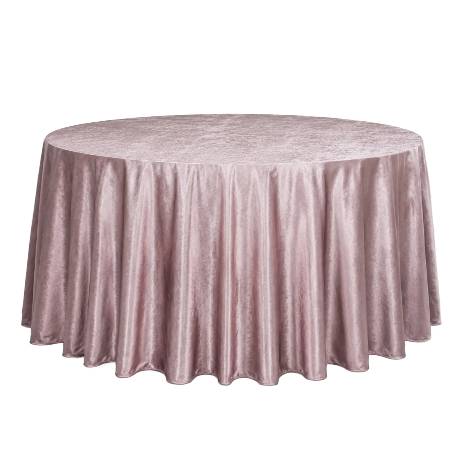 Premium Velvet Round Tablecloth 132" Mauve Cinnamon Rose - Soft & Reusable Table Cover - Image 2