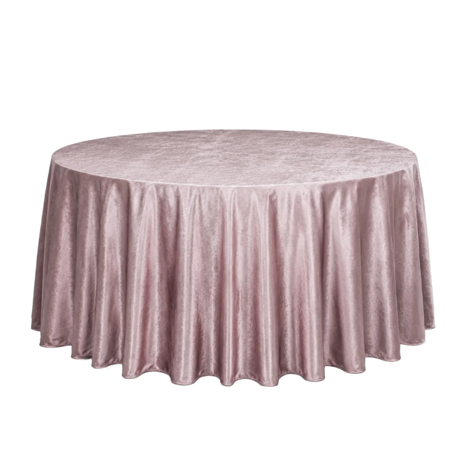 Premium Velvet Round Tablecloth 132" Mauve Cinnamon Rose - Soft & Reusable Table Cover - Image 3