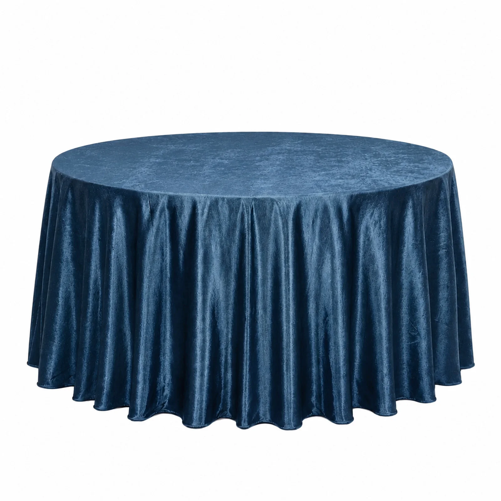 Premium Velvet Round Tablecloth 132" Navy Blue - Soft & Reusable Table Cover - Image 4