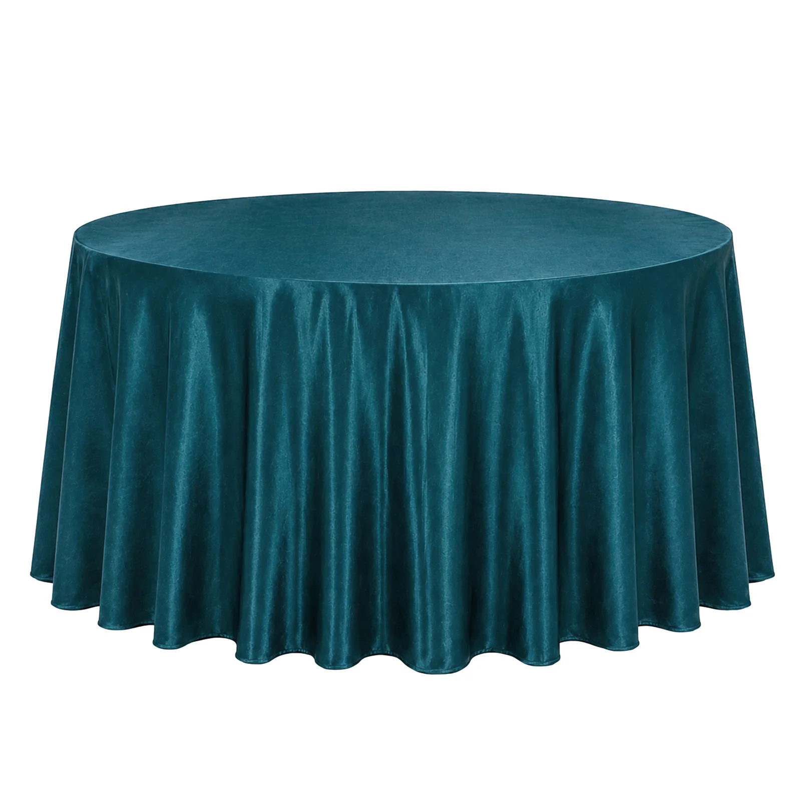 Premium Velvet Round Tablecloth 132" Peacock Teal - Soft & Reusable Table Cover - Image 3