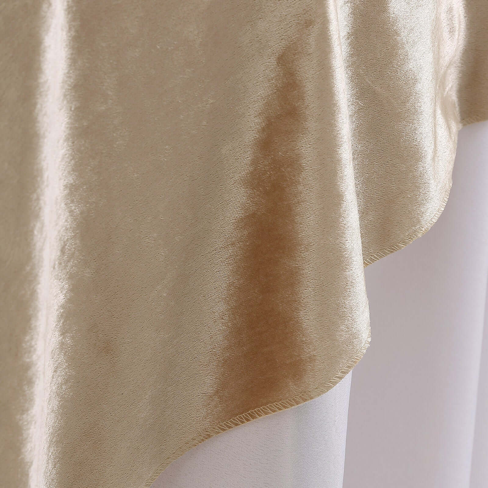 Velvet Table Overlay 72"x72" Champagne - Soft Finish Tablecloth Topper - Image 9