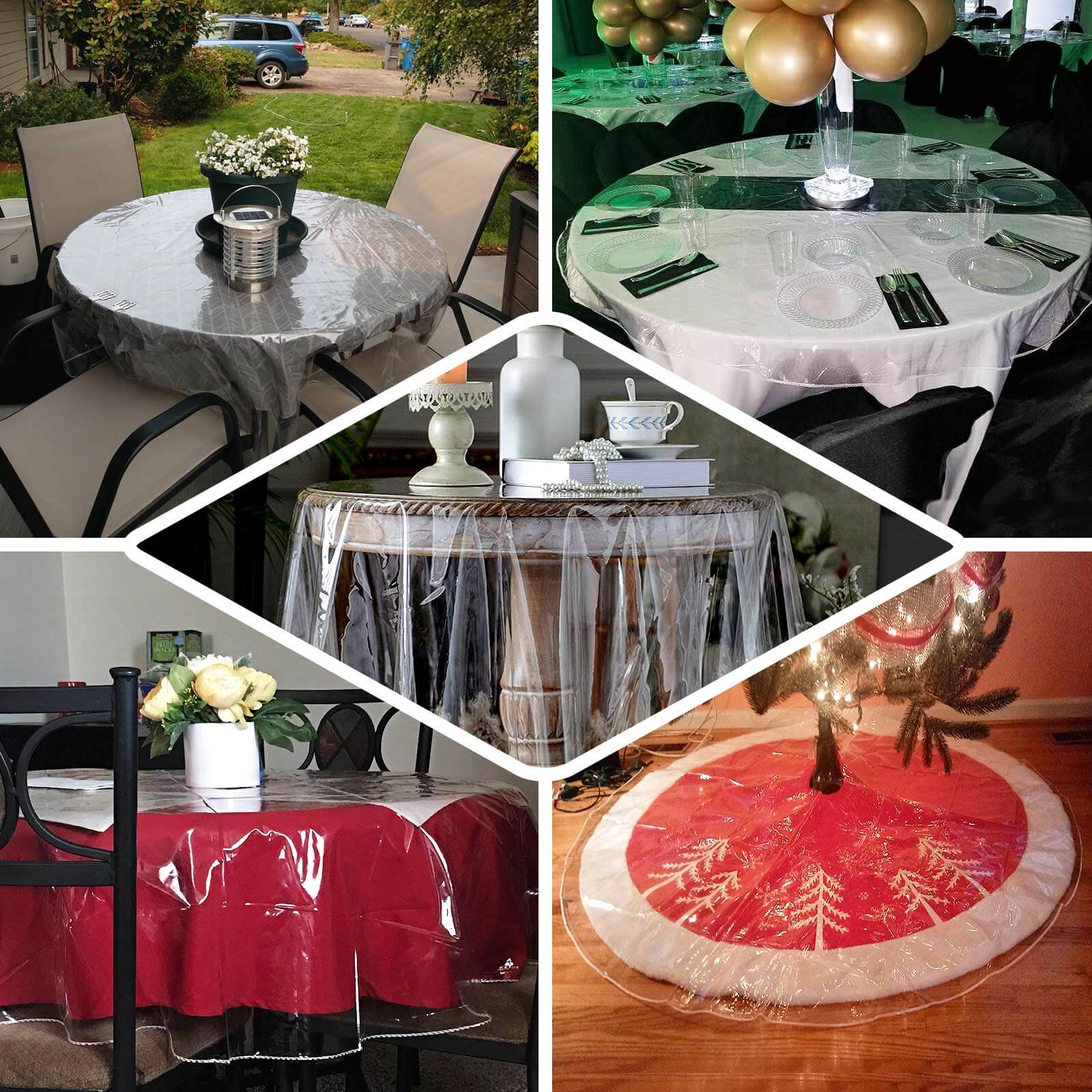 Vinyl Tablecloth 70" Clear Eco-Friendly Round - PVC Waterproof Cover 10 Mil Thick - Image 4