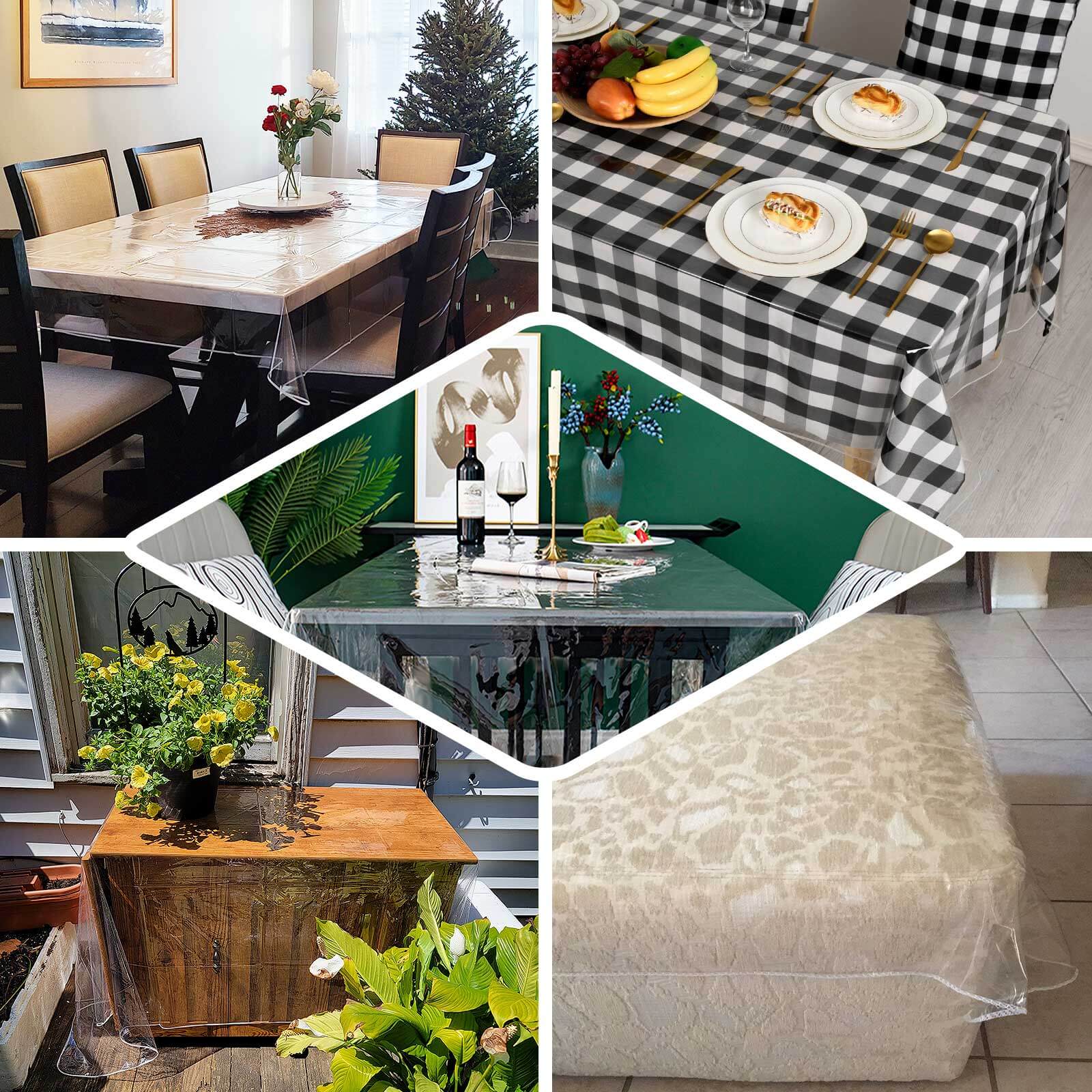 Vinyl Tablecloth 54"x54" Clear Eco-Friendly Square - PVC Waterproof Cover 10 Mil Thick - Image 4