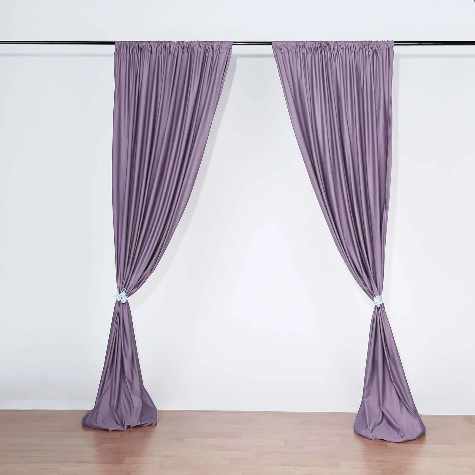 2 Pack 5ftx10ft Violet Amethyst Scuba Polyester Backdrop Drape Curtains, Durable Flame Resistant Event Divider Panels Wrinkle Free With Rod Pockets - Image 5