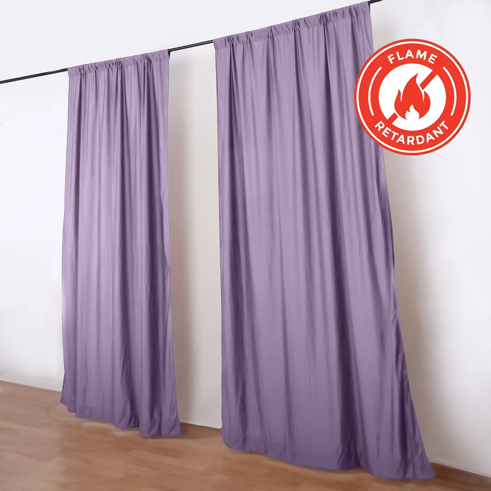 2 Pack 5ftx10ft Violet Amethyst Scuba Polyester Backdrop Drape Curtains, Durable Flame Resistant Event Divider Panels Wrinkle Free With Rod Pockets - Image 6
