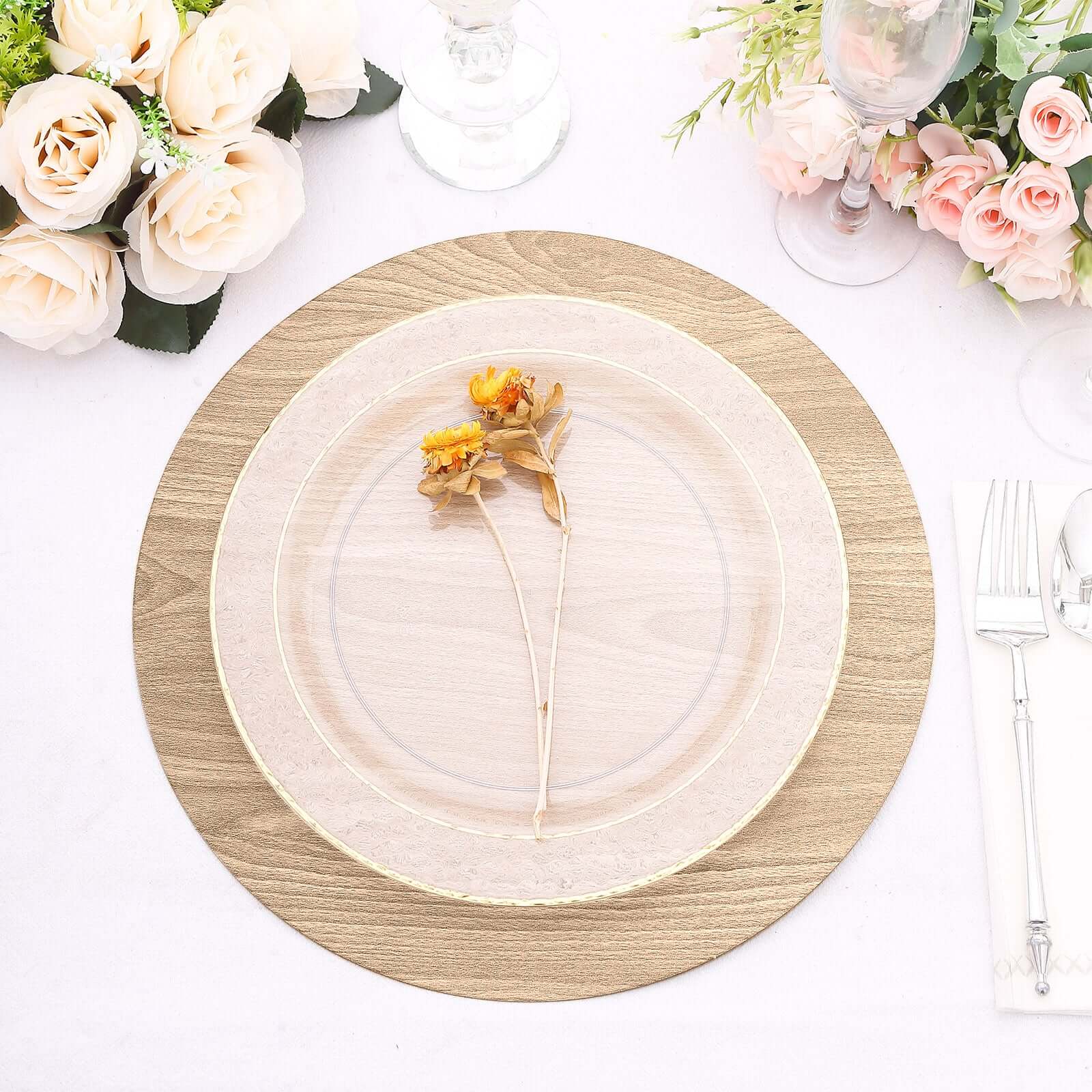 6-Pack Disposable Table Placemats 13" Natural with Walnut Wood Design - Cardboard Placemats for Rustic & Farmhouse Table Settings - Image 7