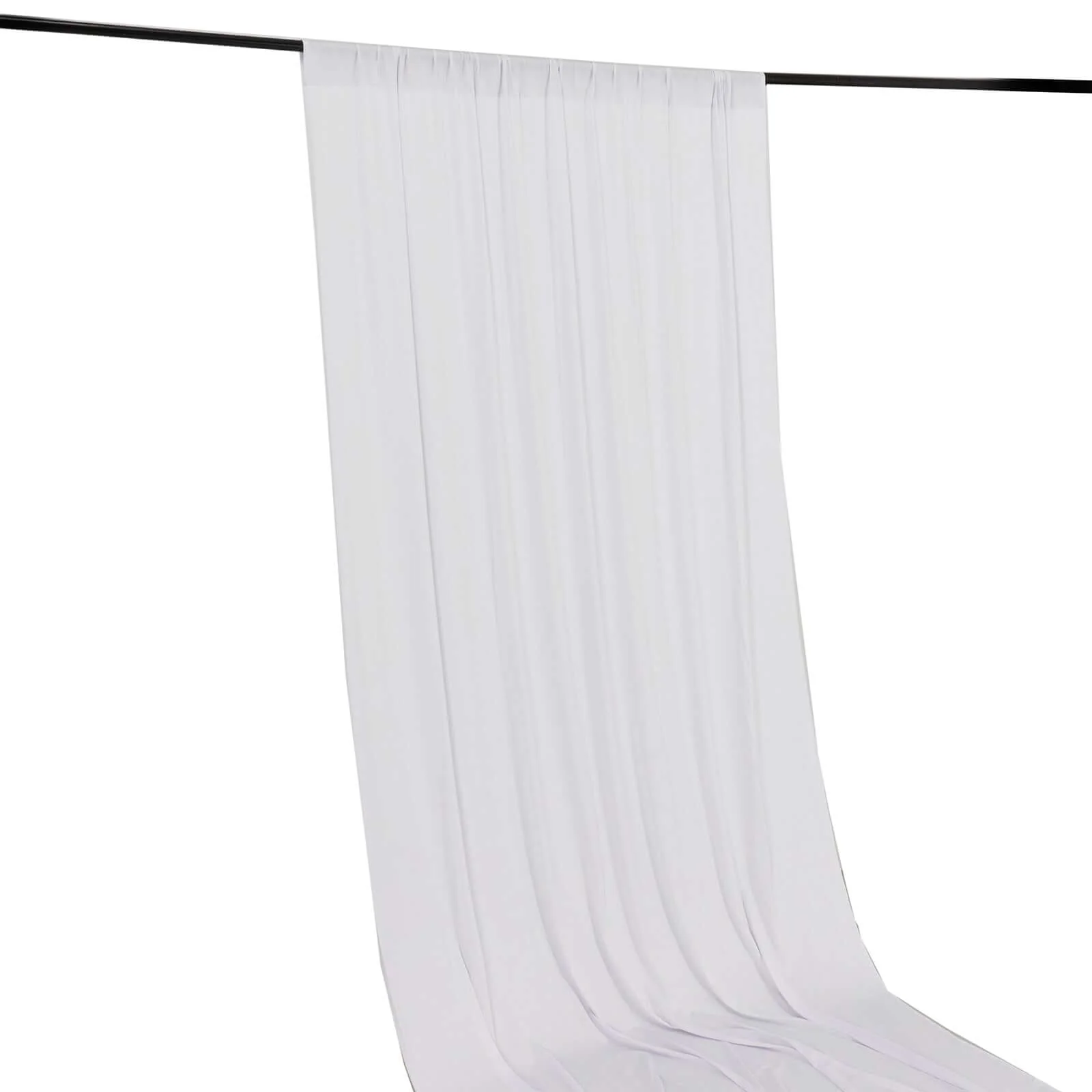White 4-Way Stretch Spandex Backdrop Drape Curtain, Wrinkle Free Event Divider Panel with Rod Pockets - 5ftx10ft - Image 7
