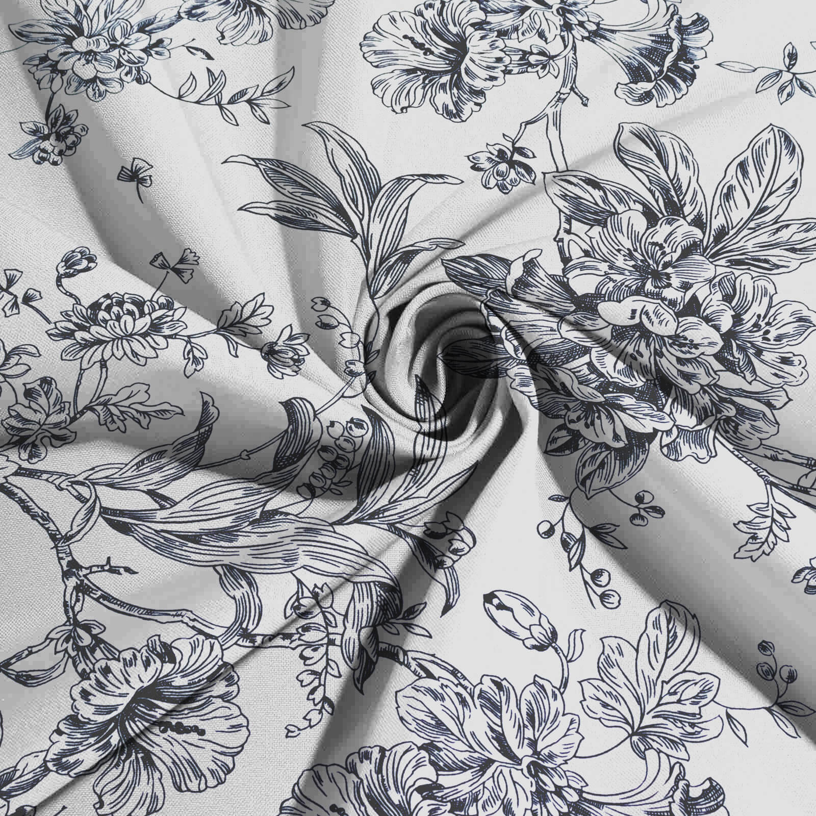 Polyester Rectangular Tablecloth 90"x156" White with Black French Toile Pattern - Sophisticated Seamless Table Cover for Chic Weddings & Events - Image 8