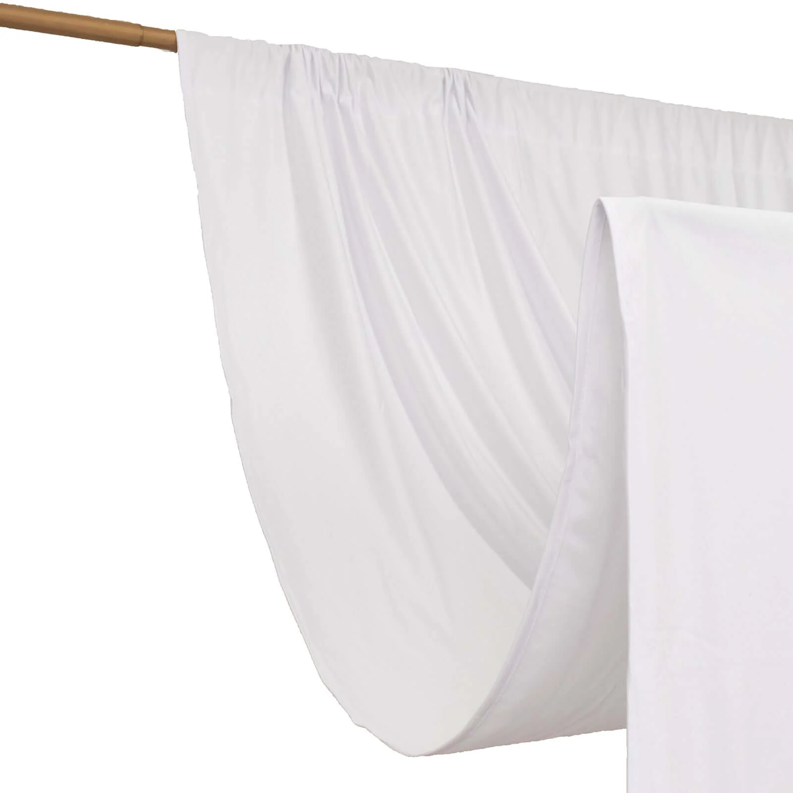 White Scuba Polyester Backdrop Drape Curtain, Durable Flame Resistant Event Divider Panel Wrinkle Free With Rod Pockets - 5ftx14ft - Image 6