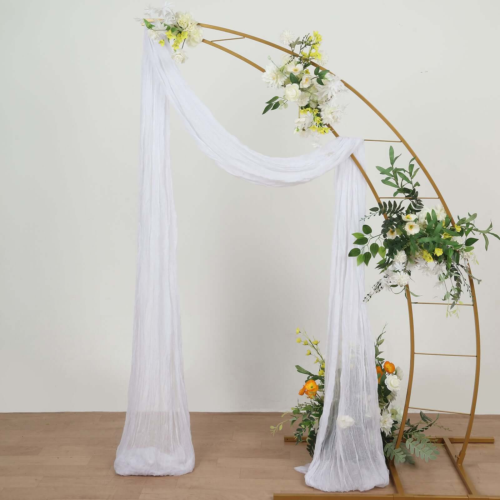 White Gauze Cheesecloth Draping Fabric Wedding Arch Decorations, Window Scarf Valance Drapes, Boho Arbor Long Curtain Panel 20ft - Image 5