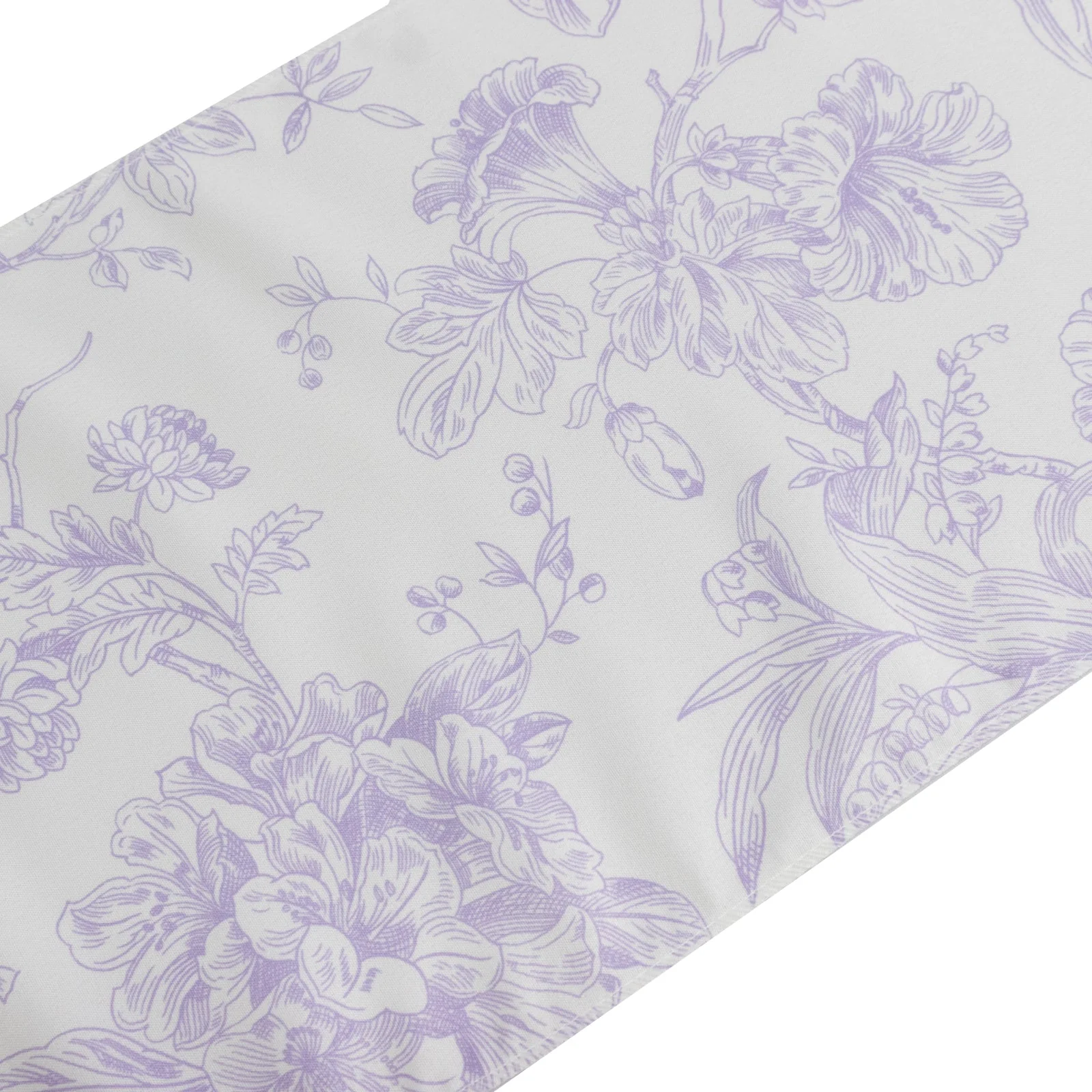Polyester Table Runner 12"x108" White with Lavender Lilac French Toile Floral Print - Exquisite Reusable Table Décor - Image 6