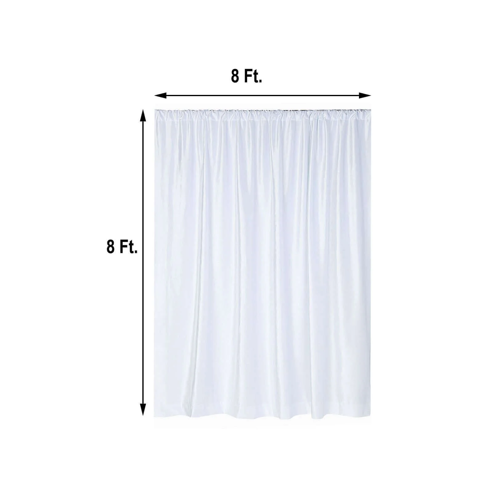 Crushed Velvet Backdrop Curtain – White 8ft x 8ft Event Drape with Rod Pocket, Privacy Panel for Photo Booths & Events - Image 3