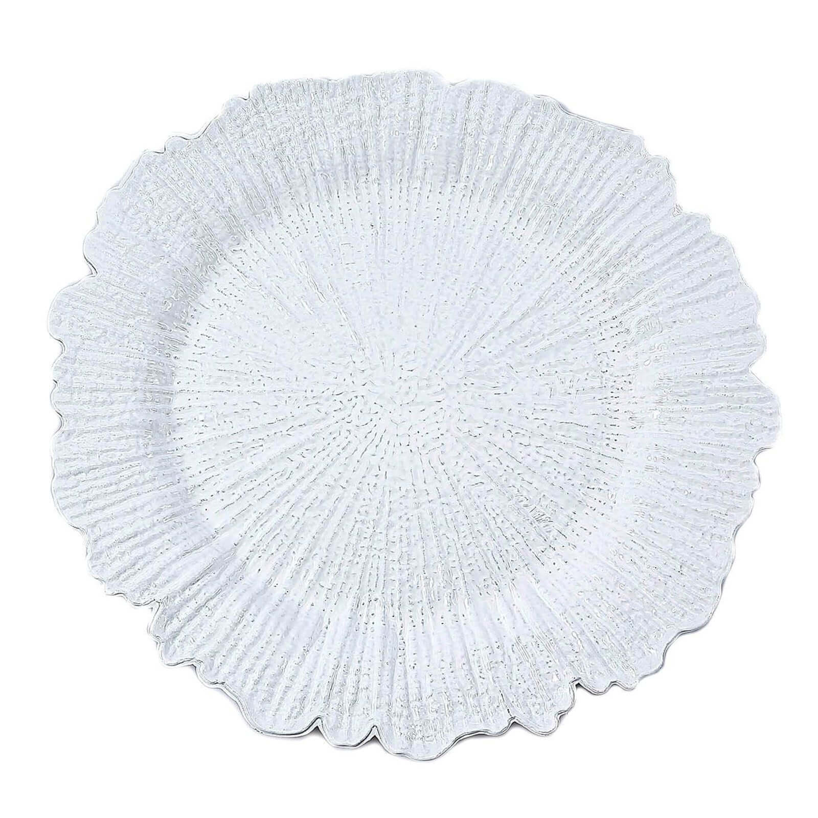 6-Pack Acrylic Plastic Charger Plates 13" Round White Reef Design - Decorative Dinner Charger Tableware - Image 6