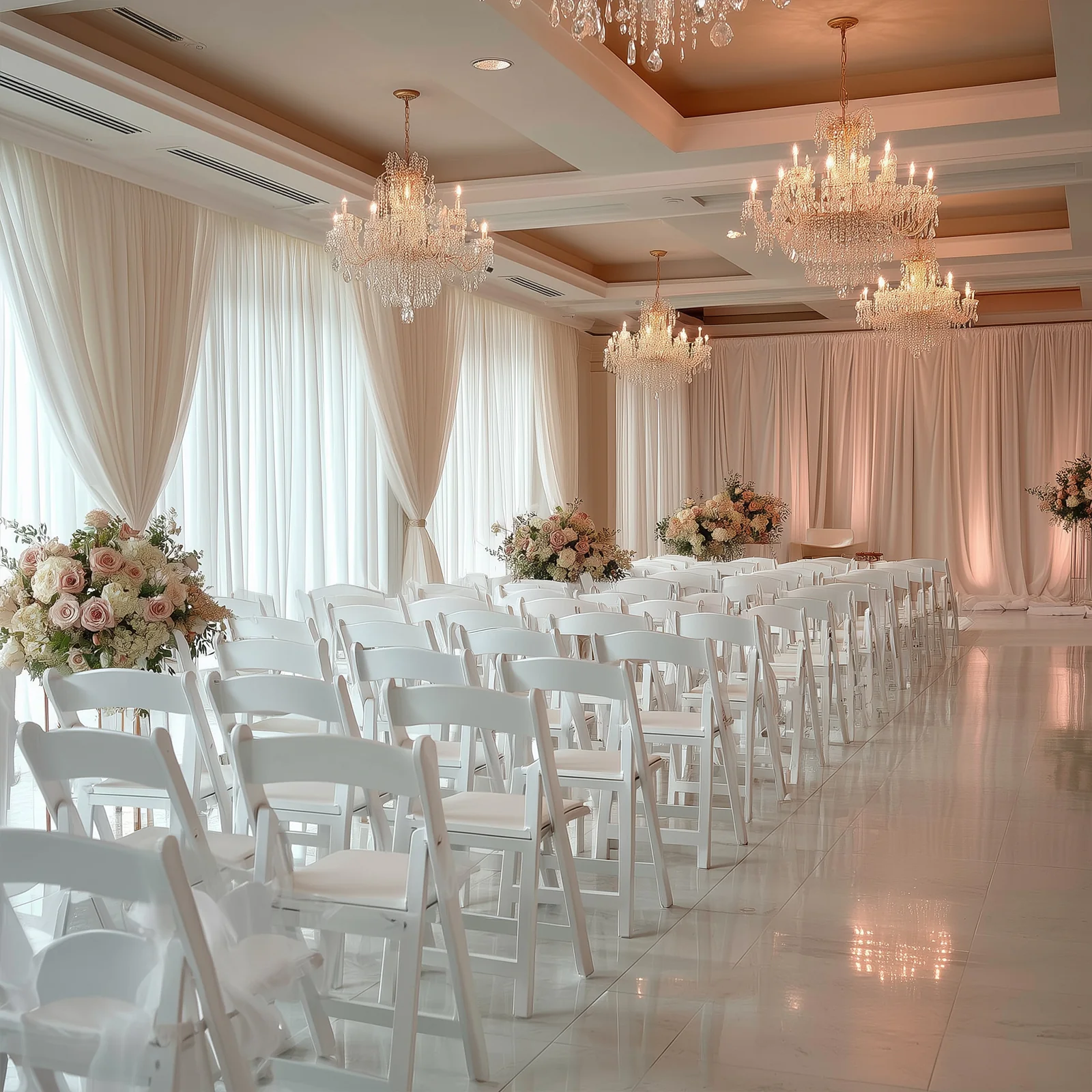 8-Pack Resin Folding Chairs White with Vinyl Padded Seat – Durable Design for Weddings & Indoor/Outdoor Events