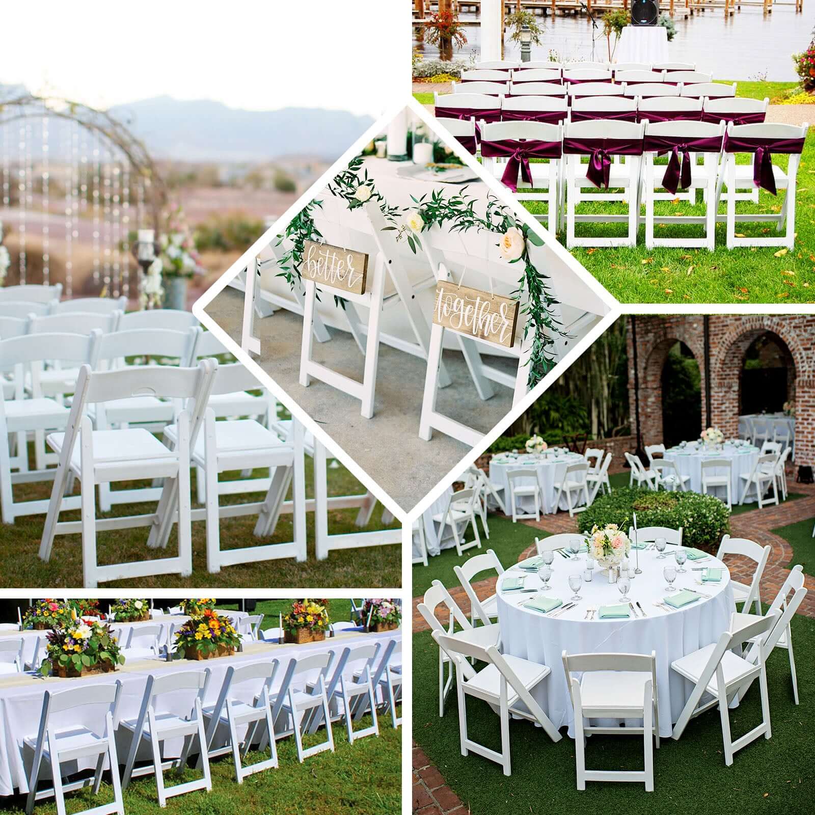 8-Pack Resin Folding Chairs White with Vinyl Padded Seat – Durable Design for Weddings & Indoor/Outdoor Events - Image 5