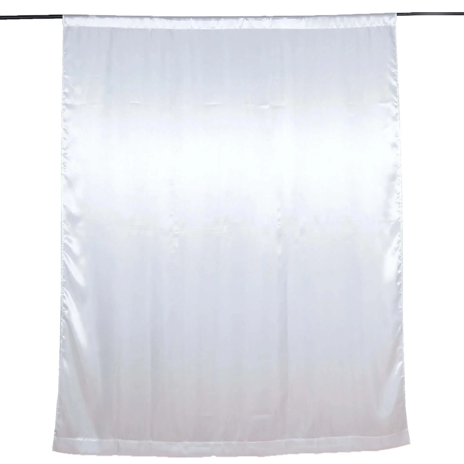 White Satin Backdrop Drape Curtain, Photo Booth Event Divider Panel - 8ftx10ft - Image 7