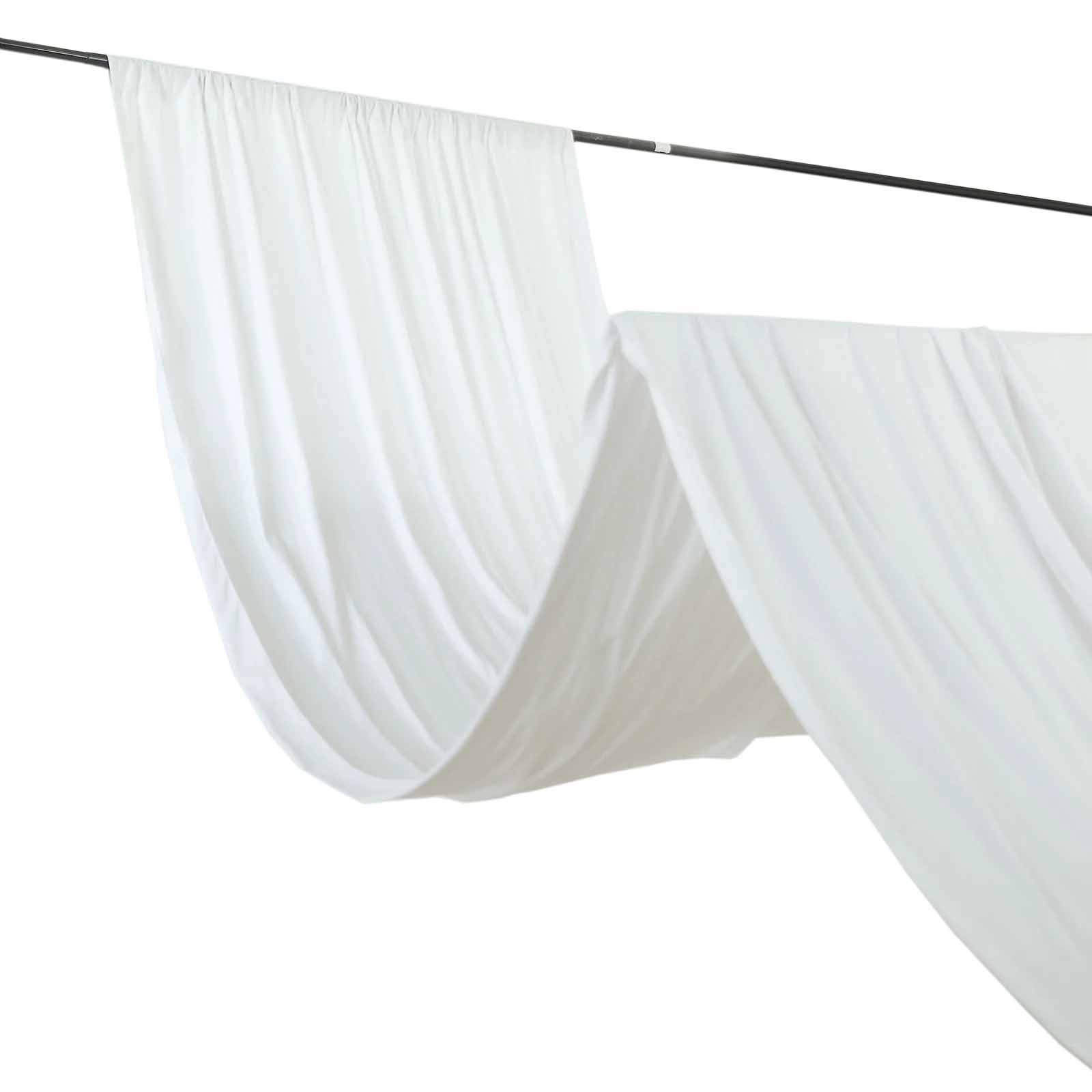 White Scuba Polyester Ceiling/Curtain Draping Fabric, Commercial Grade Fire Retardant Wrinkle Free Backdrop Panel With Rod Pocket - 5ftx20ft - Image 7