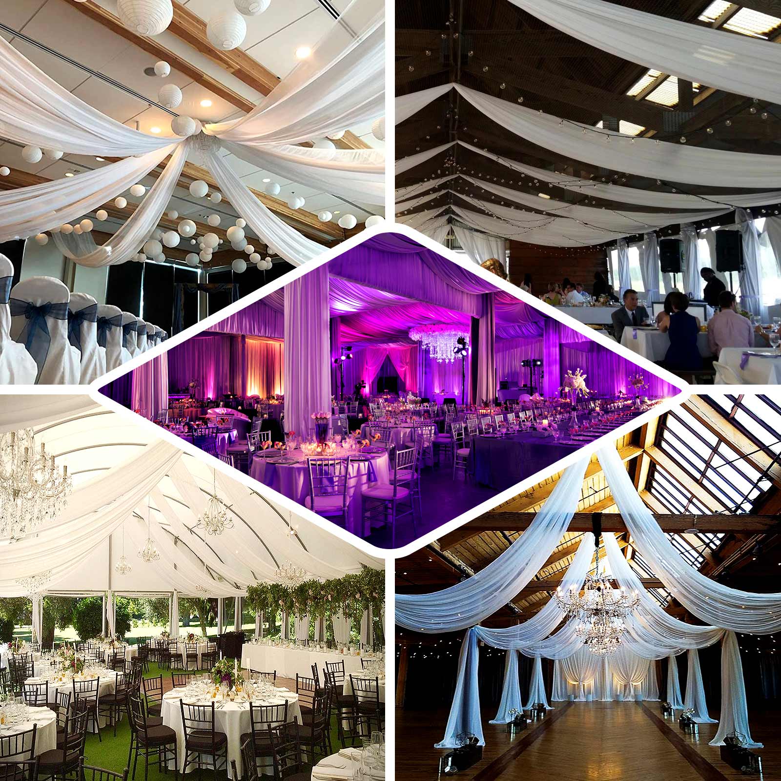 White Scuba Polyester Ceiling/Curtain Draping Fabric, Commercial Grade Fire Retardant Wrinkle Free Backdrop Panel With Rod Pocket - 5ftx30ft - Image 5