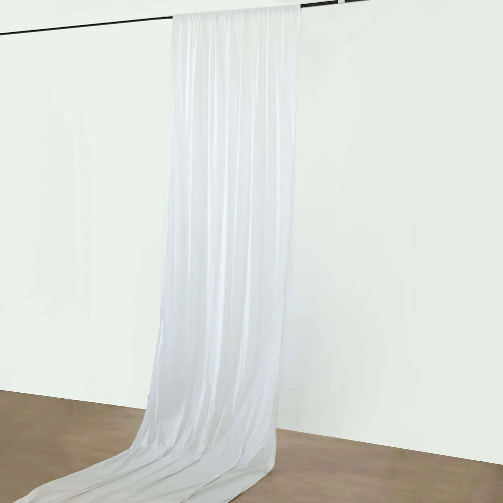 White Scuba Polyester Ceiling/Curtain Draping Fabric, Commercial Grade Fire Retardant Wrinkle Free Backdrop Panel With Rod Pocket - 5ftx30ft - Image 7