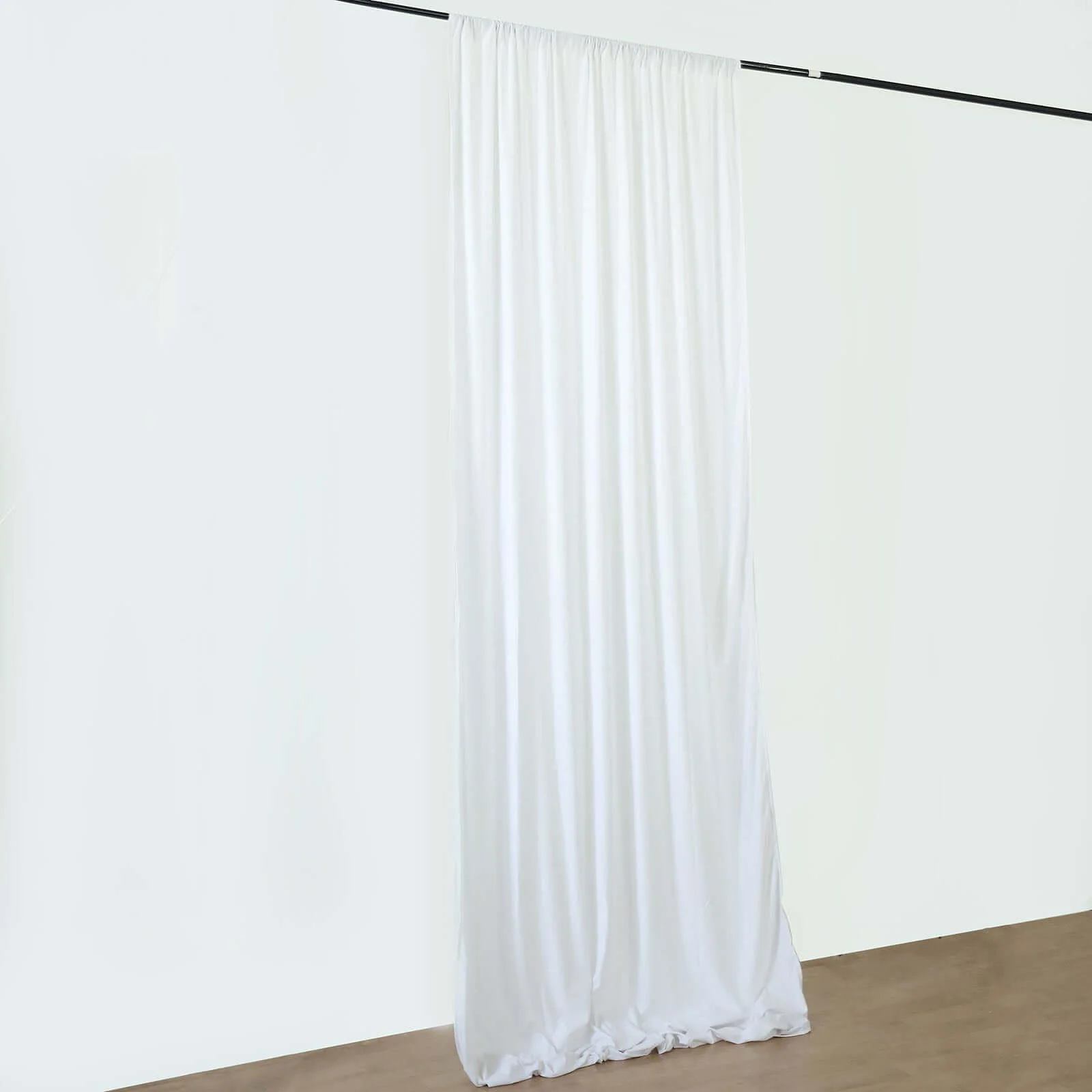 White Scuba Polyester Ceiling/Curtain Draping Fabric, Commercial Grade Fire Retardant Wrinkle Free Backdrop Panel With Rod Pocket - 5ftx40ft - Image 5
