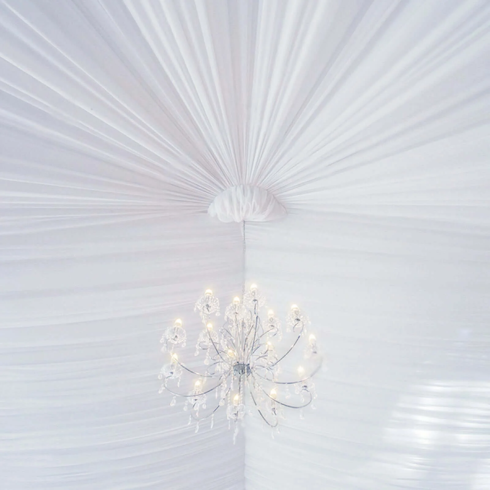 White Scuba Polyester Ceiling/Curtain Draping Fabric, Commercial Grade Fire Retardant Wrinkle Free Backdrop Panel With Rod Pocket - 5ftx40ft - Image 7