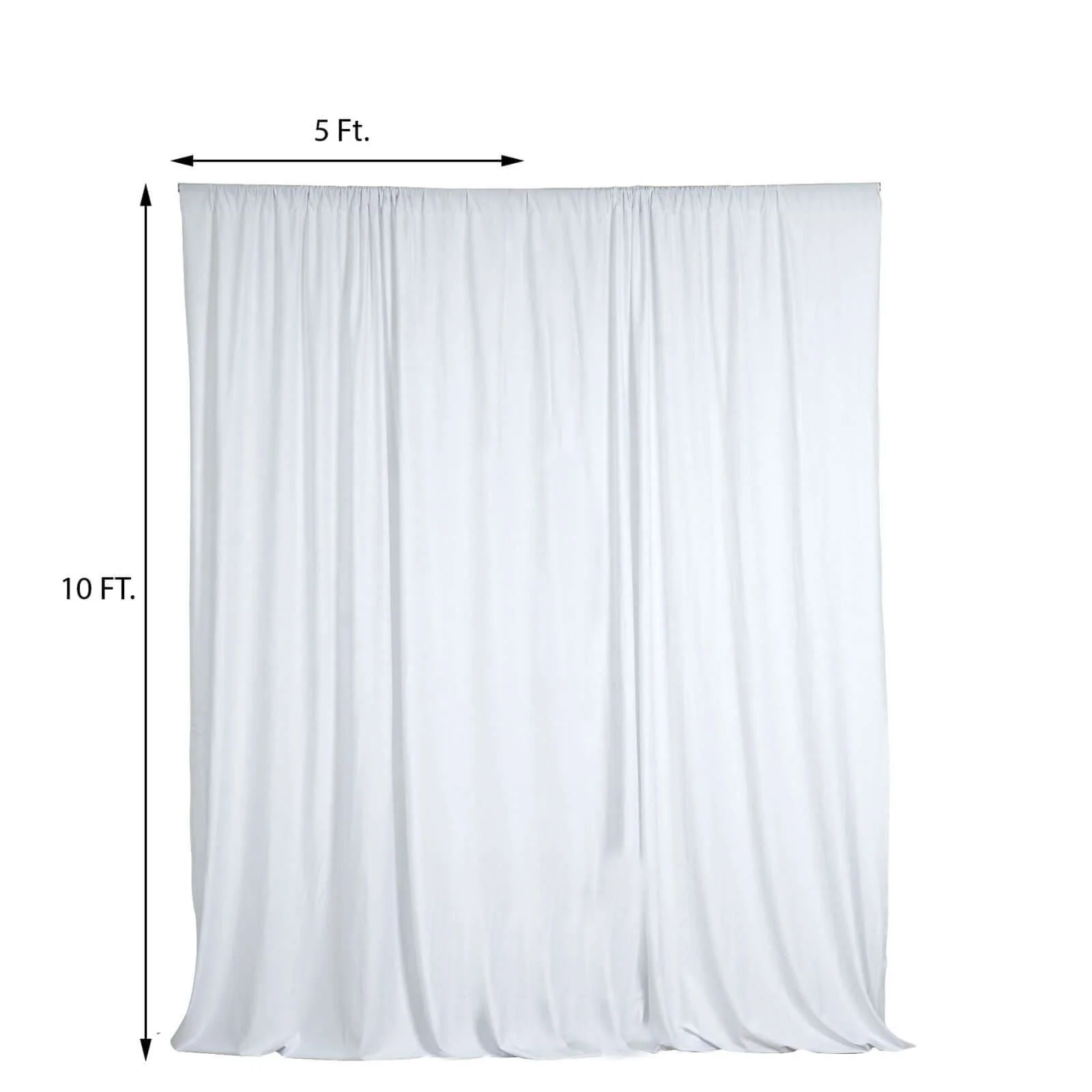 2 Pack 5ftx10ft White Scuba Polyester Backdrop Drape Curtains, Durable Flame Resistant Event Divider Panels Wrinkle Free With Rod Pockets - Image 2