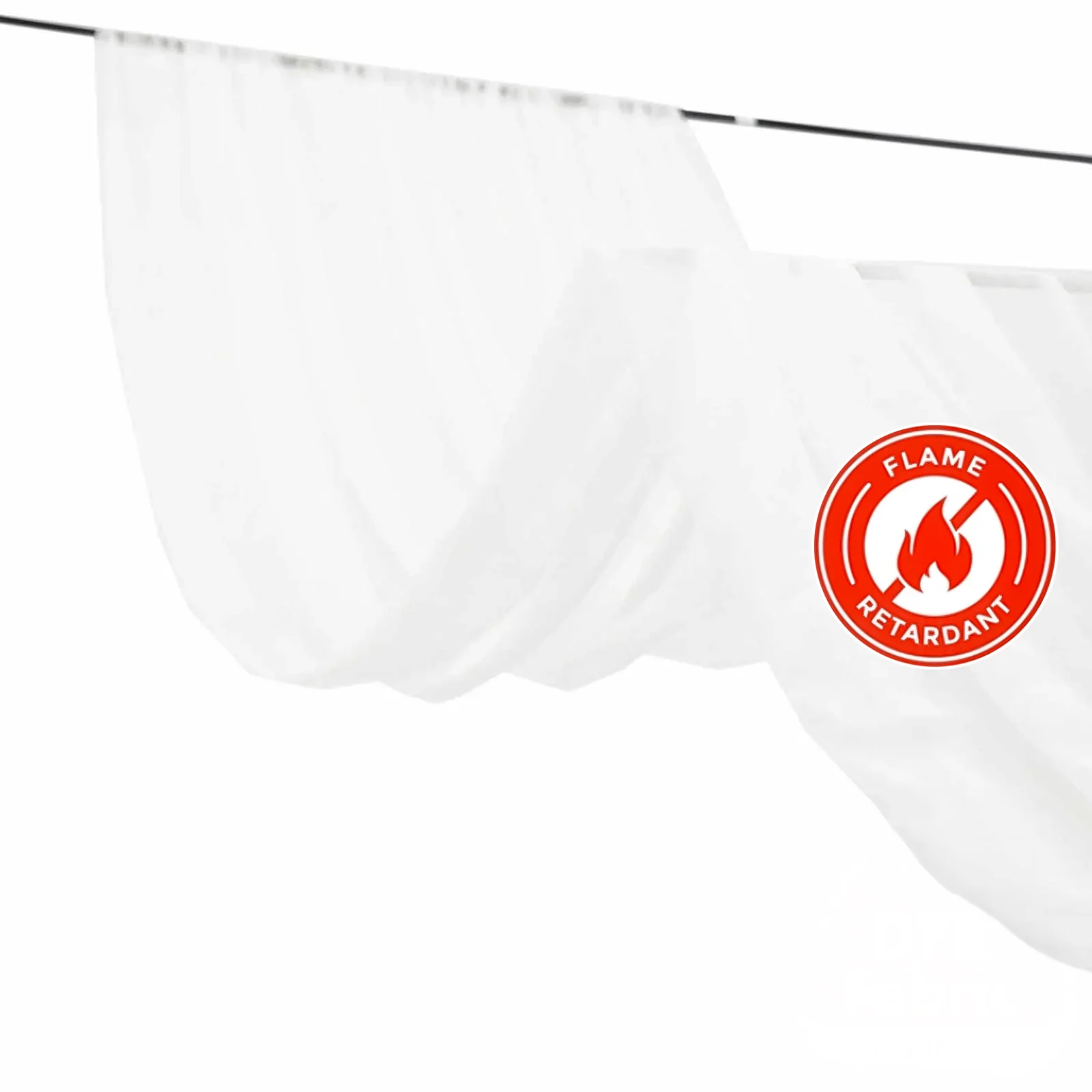 White Sheer Ceiling/Curtain Draping Panels Durable Flame Resistant Fabric 10ftx30ft - Image 8